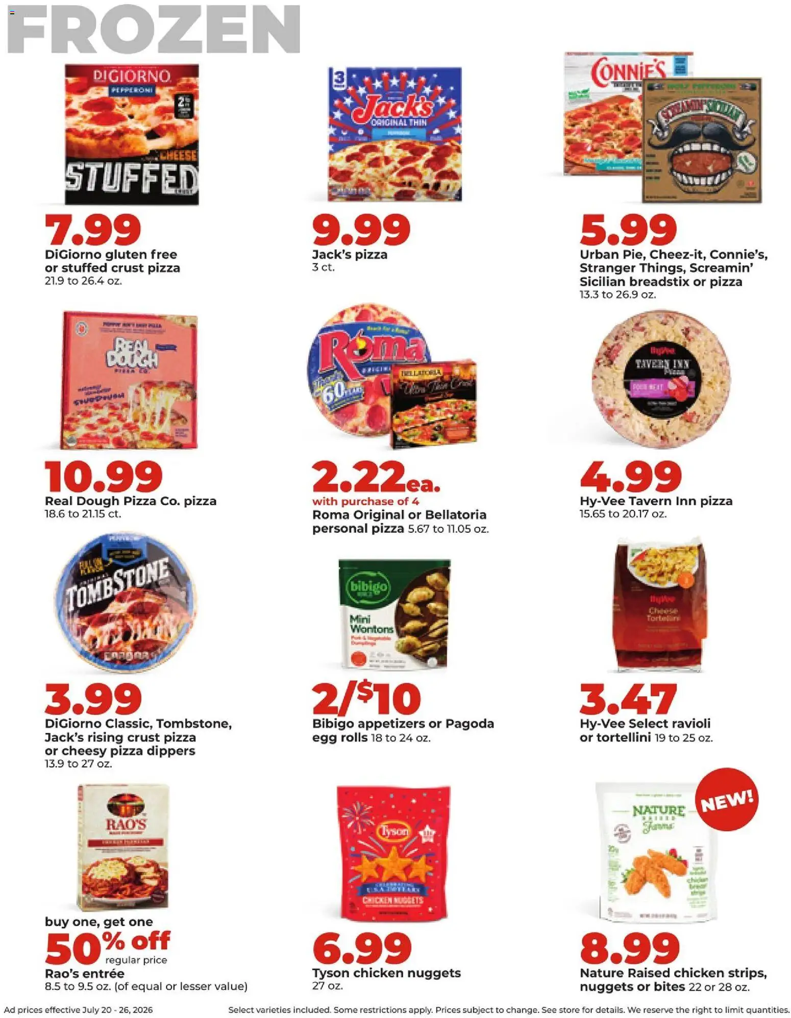 HyVee Weekly Ad - valid from 07/20/2026 | Page: 29 | Products: Pizza
