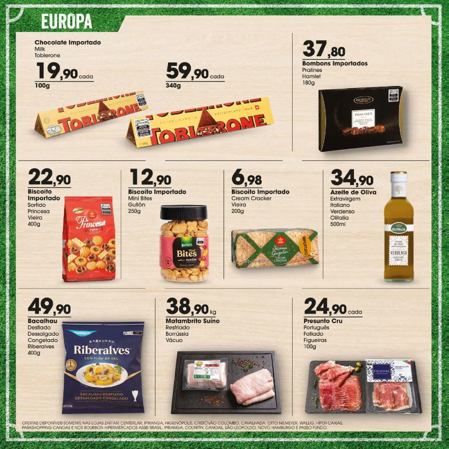 Zaffari Folheto - válido de 09.06.2026 | Página: 4 | Produtos: Chocolate, Presunto, Sal, Azeite