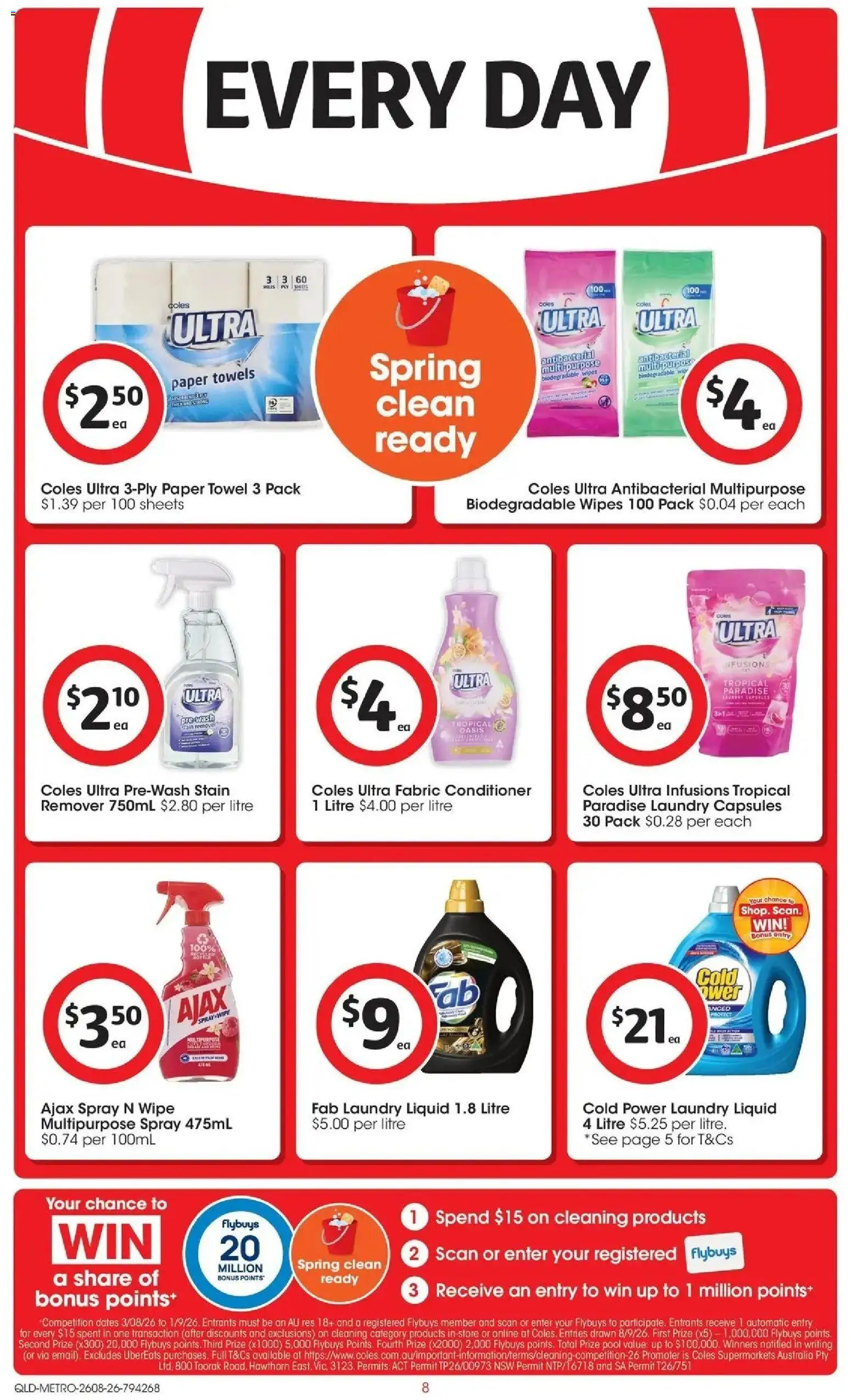 ﻿Coles catalogue valid from 26/08/2026 > Online Australia | Page: 8 | Products: Conditioner, Stain remover, Capsules, Paper towels