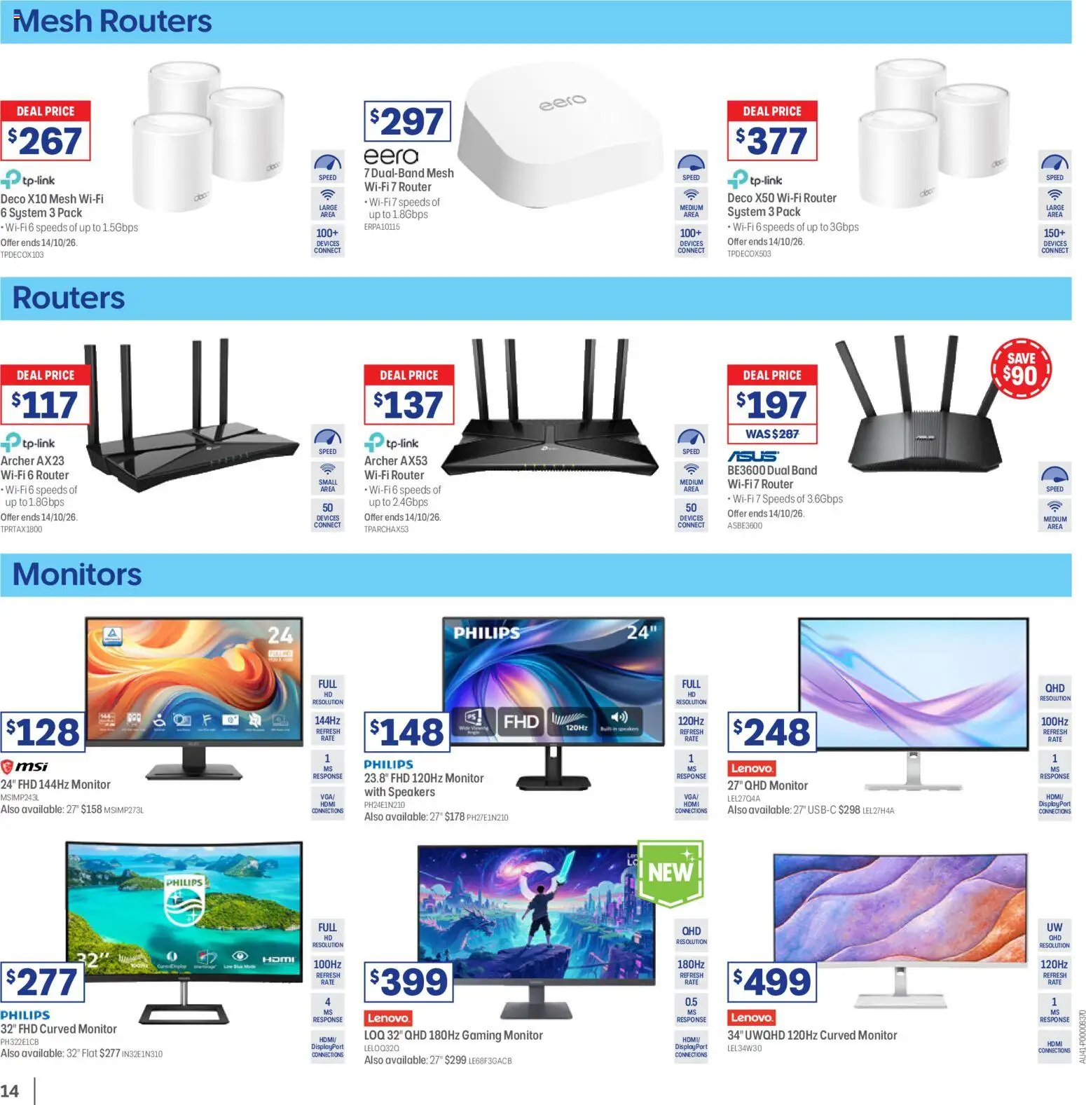 Officeworks catalogue - valid from 01/10/2026 | Page: 14 | Products: Monitor