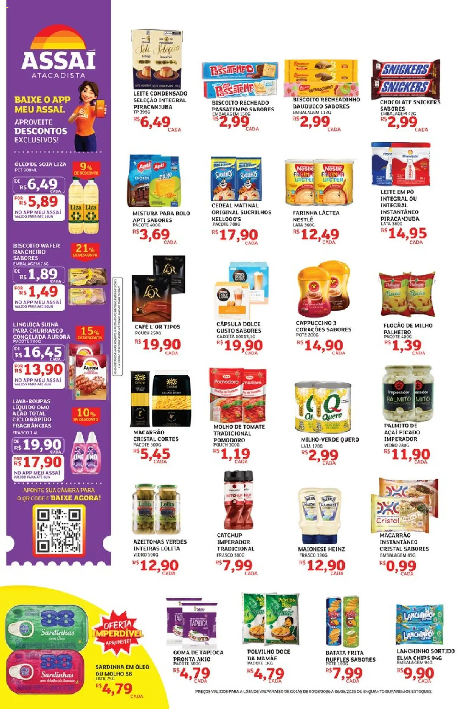 Assaí Atacadista Folheto - válido de 03/08/2026 | Página: 2 | Produtos: Azeitonas, Pó, Farinha láctea, Leite em pó
