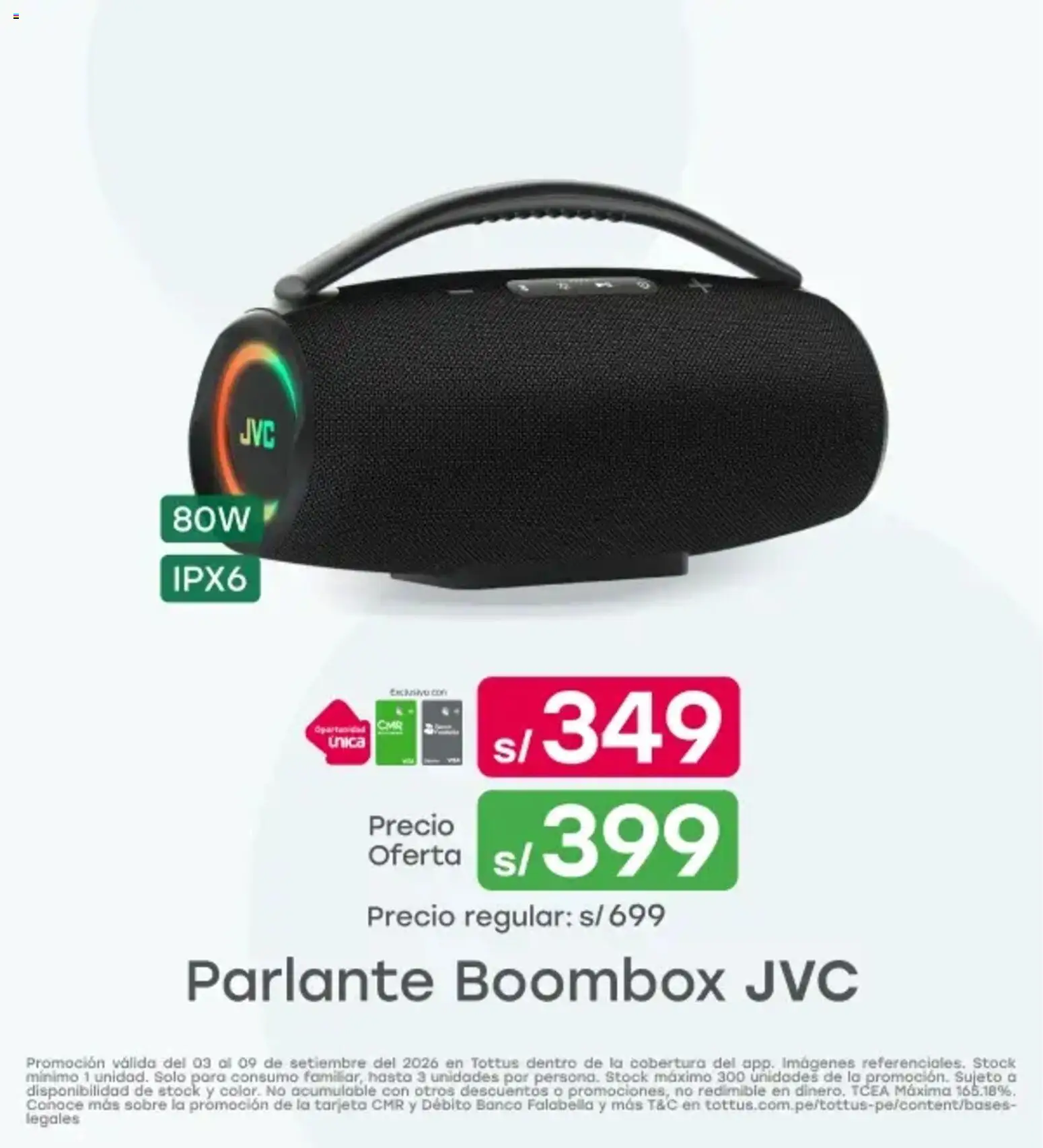 Catálogo Tottus válido desde 03/09/2026 | Página: 11 | Productos: Parlante