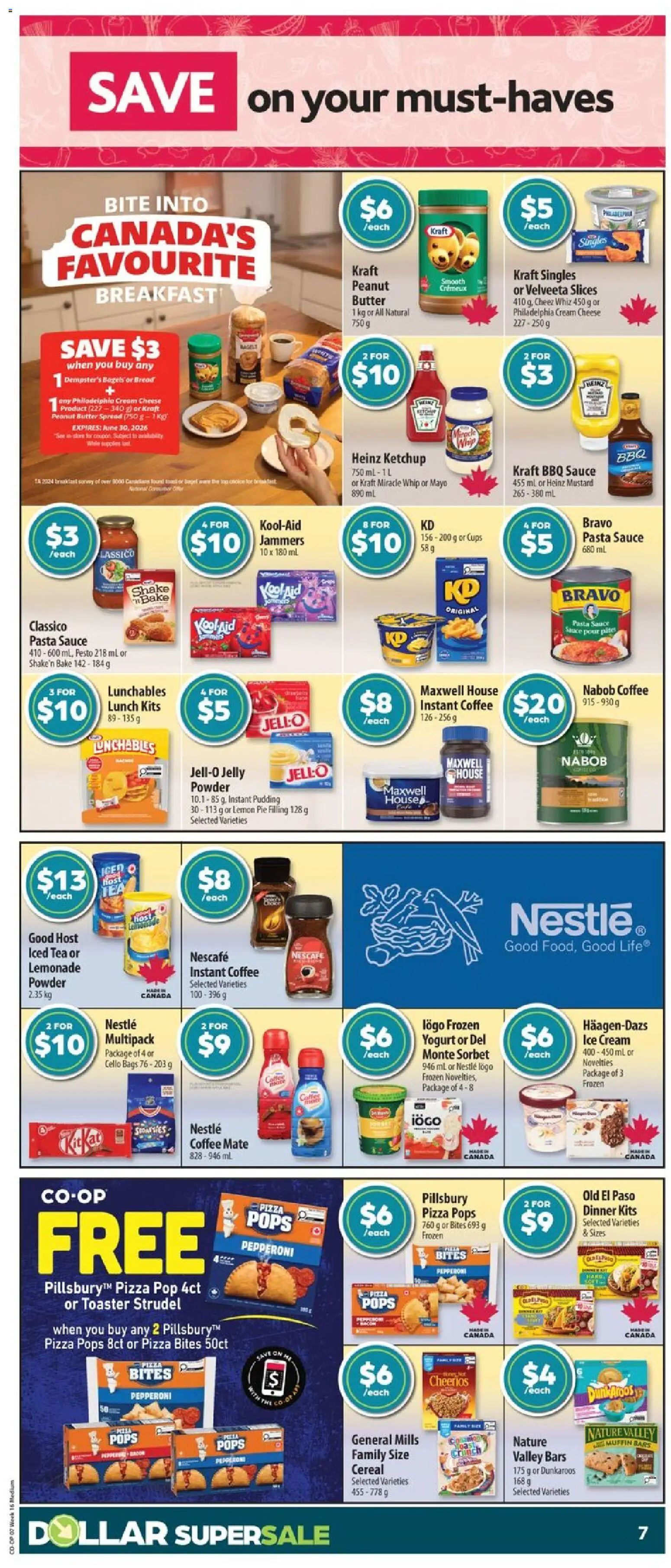 Co-op Food flyer valid from 16.04.2026 | Page: 15 | Products: Pasta, Ice cream, Cheese, Pizza