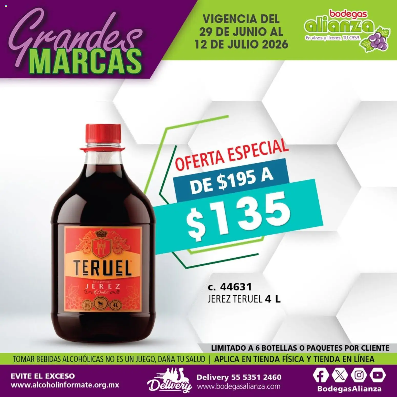 Nuevas ofertas de Bodegas Alianza válidas en toda la República Mexicana desde el 29/06/2026. ¡Encuentra las mejores ofertas en Bodegas Alianza catálogo Grandes Marcas! | Página: 1
