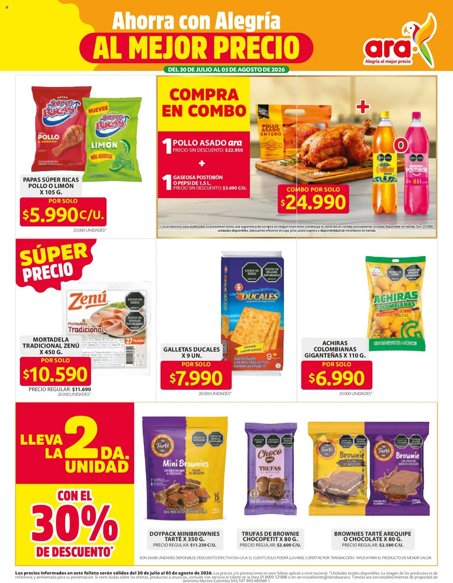 Ara revista - valida desde el 30/07/2026 | Página: 6 | Productos: Sobre, Caja, Mortadela, Crema de leche