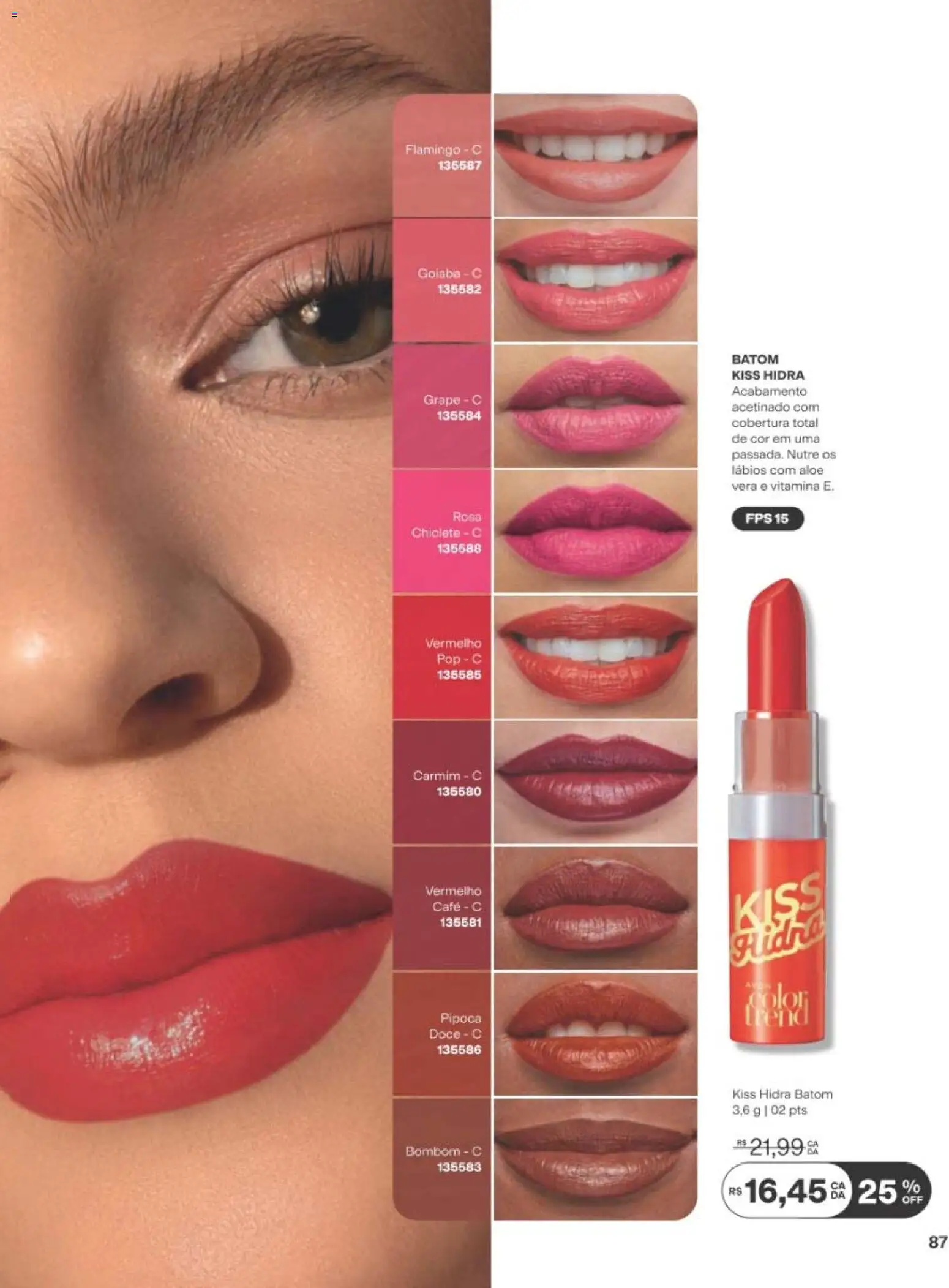 Avon Folheto - válido de 22/06/2026 | Página: 87 | Produtos: Goiaba, Batom, Bombom, Pipoca