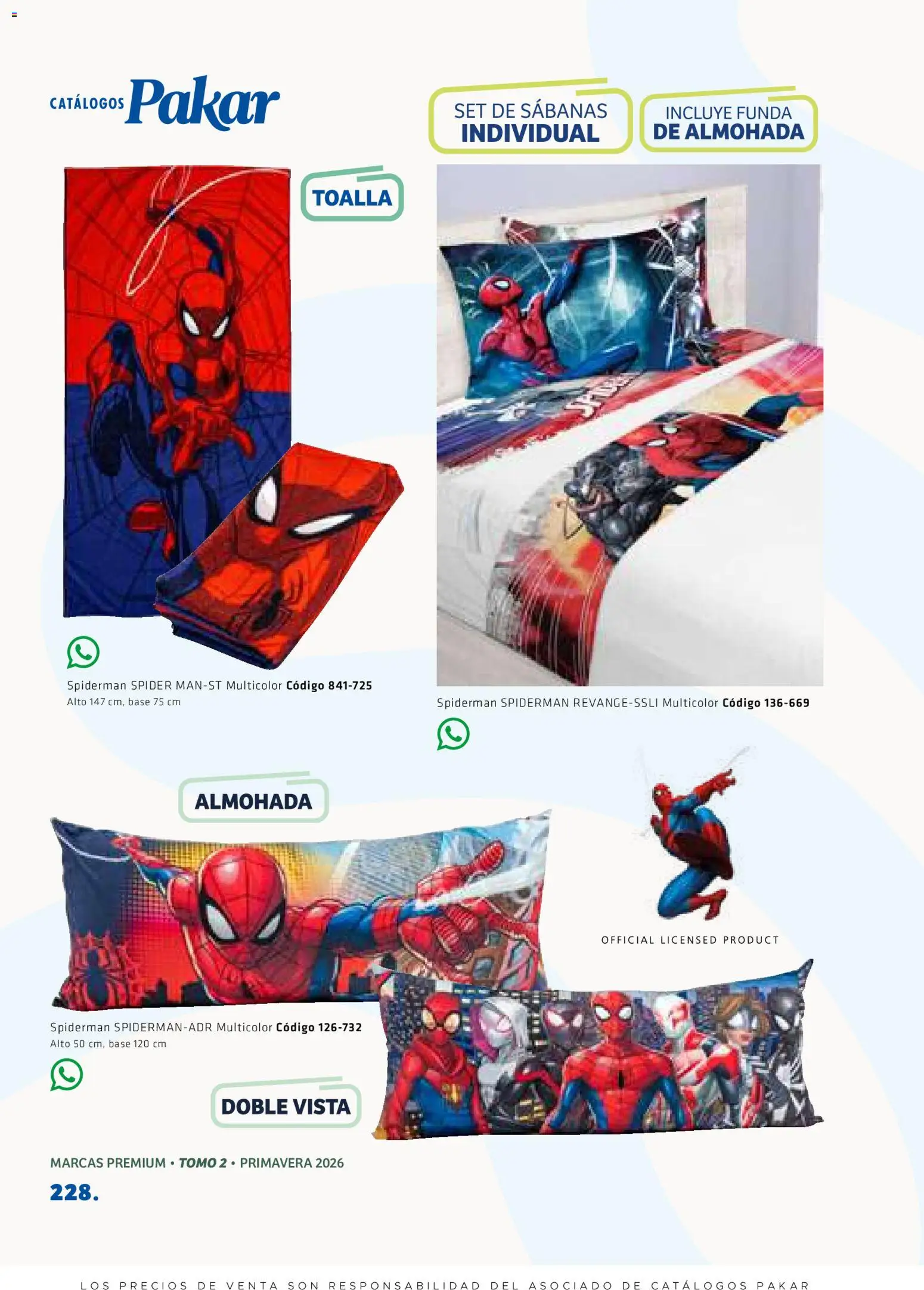 Nuevas ofertas de SC Pakar válidas en toda la República Mexicana desde el 27/02/2026. ¡Encuentra las mejores ofertas en SC Pakar catálogo Premium Men Tomo 2! | Página: 228 | Productos: Funda, Funda de almohada, Almohada, Sabanas