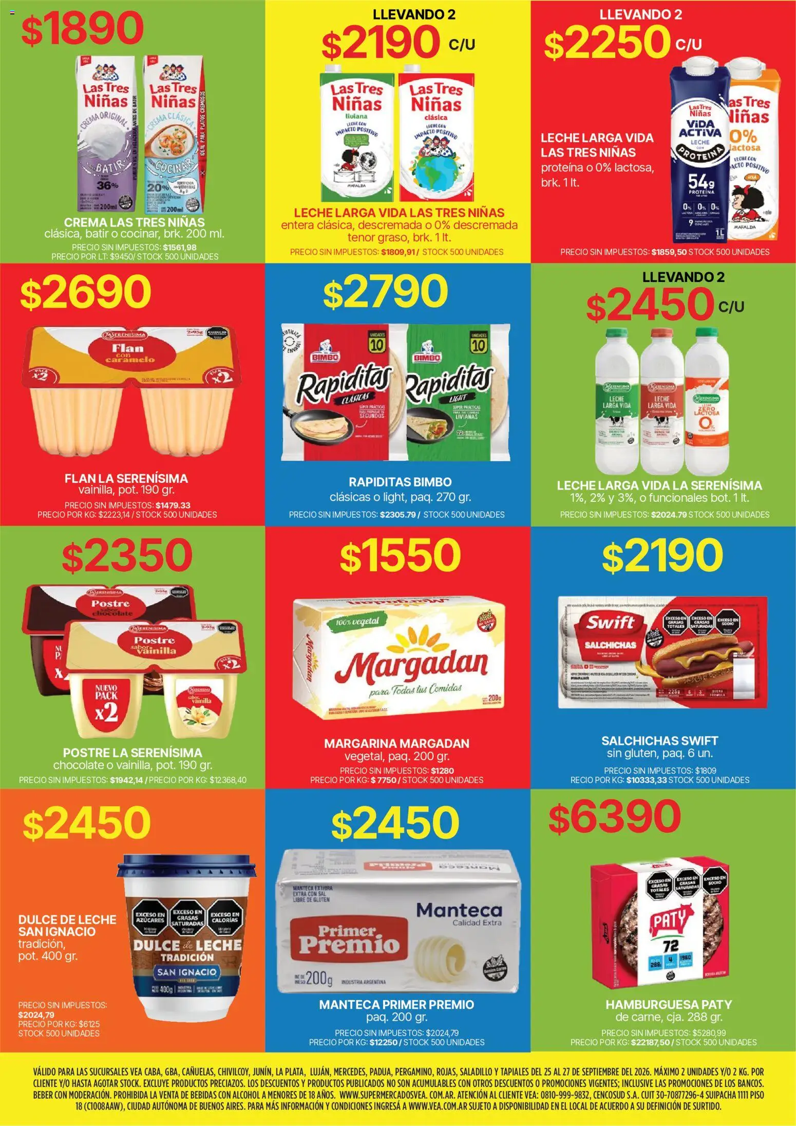Vea - Fin de semana de ahorro | Amba Lejania │ válido desde el 25/09/2026 | Página: 7 | Productos: Dulce de leche, Hamburguesa, Heladera, Postre