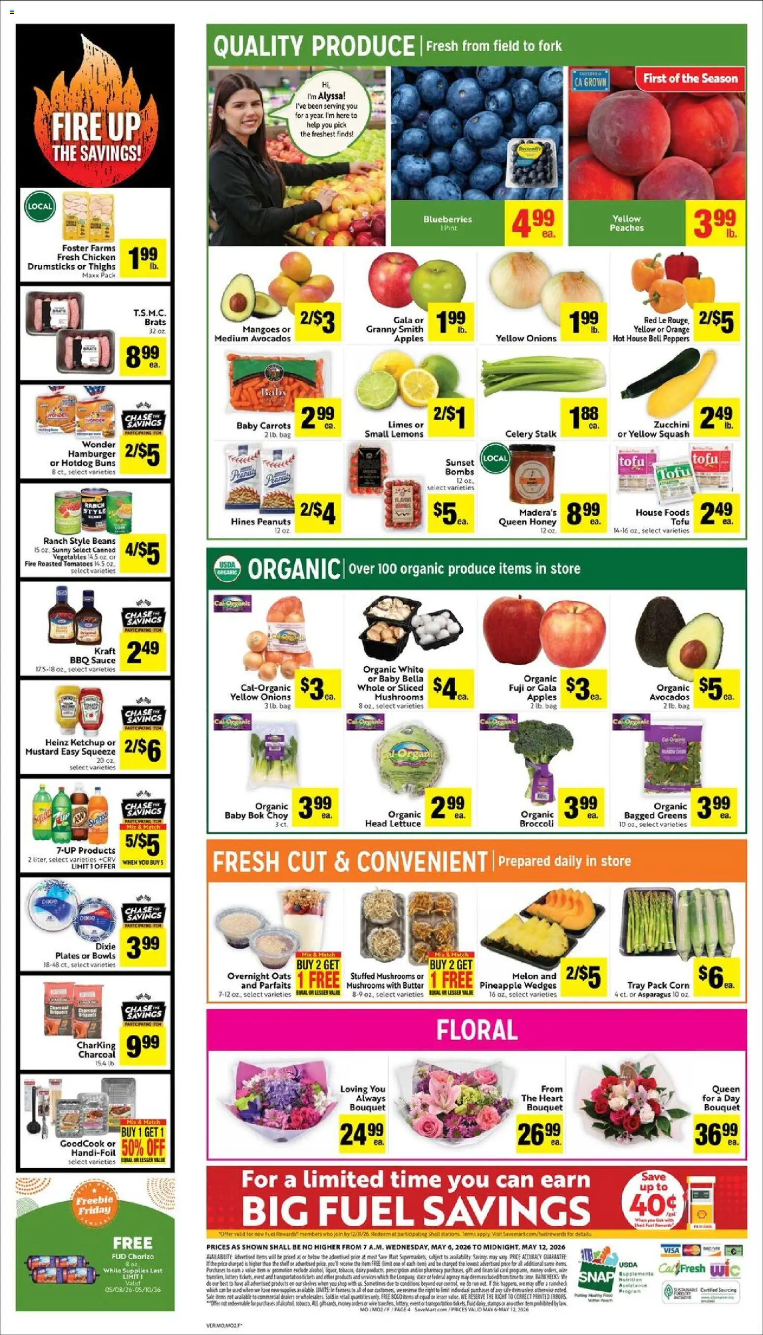 Save Mart Weekly - CA - valid from 06.05.2026 | Page: 7 | Products: Corn, Peaches, Wire, Butter