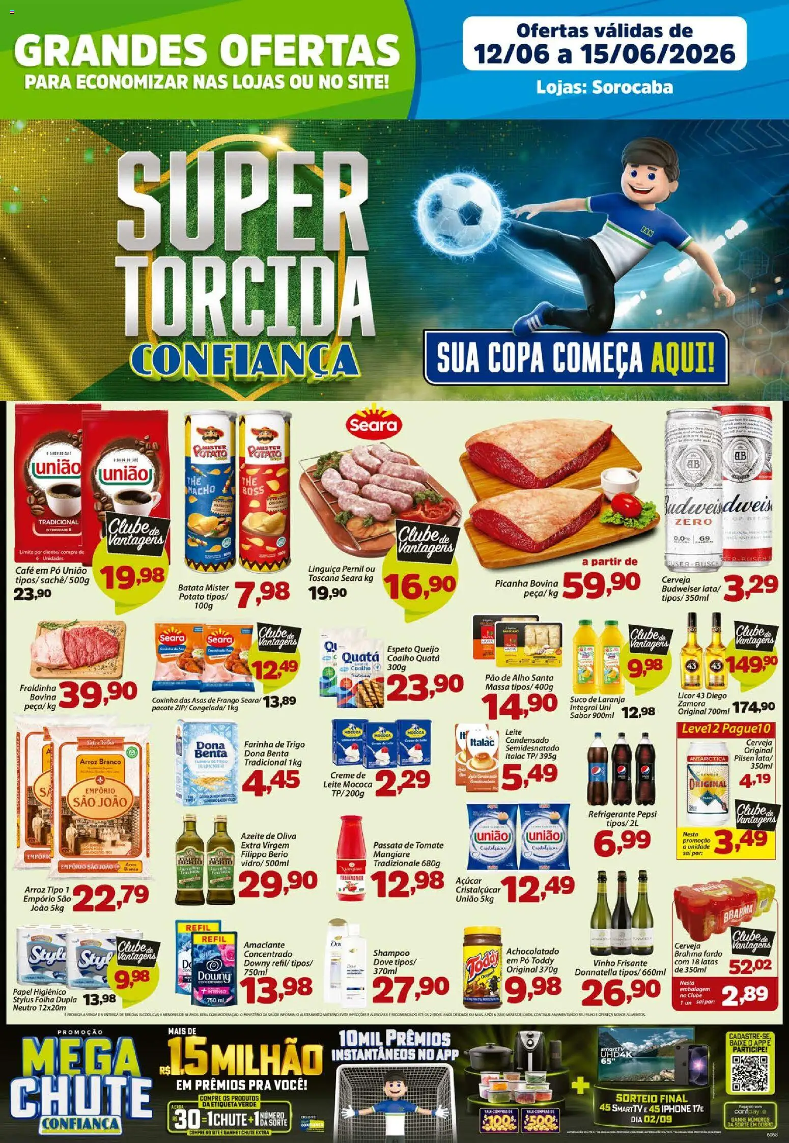 Confiança Folheto - válido de 12.06.2026 | Página: 1 | Produtos: Fraldinha, Creme, Açúcar, Papel higiênico