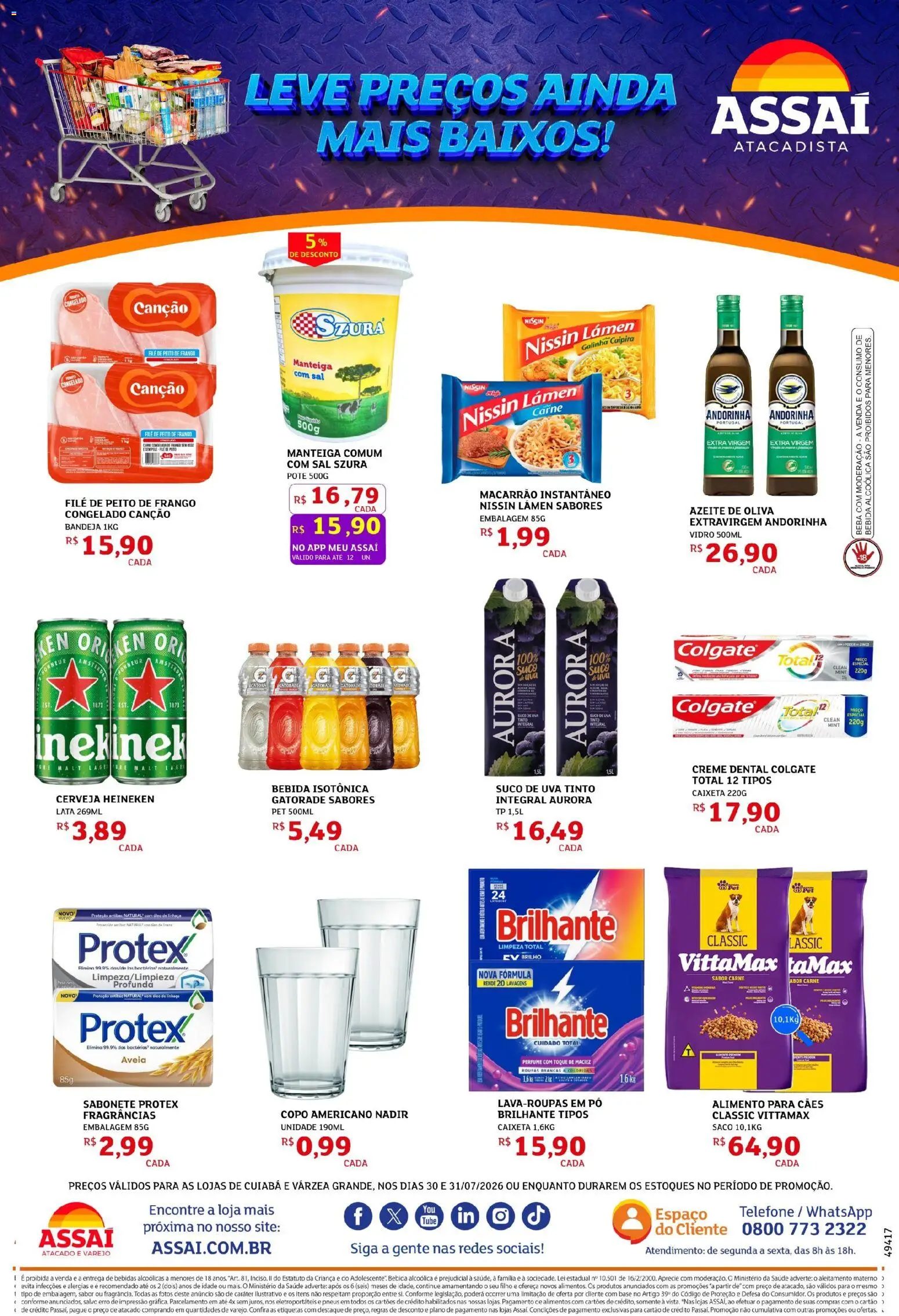 Assaí Atacadista Folheto - válido de 30/07/2026 | Página: 2 | Produtos: Linhaça, Pneus, Macarrão, Bebida