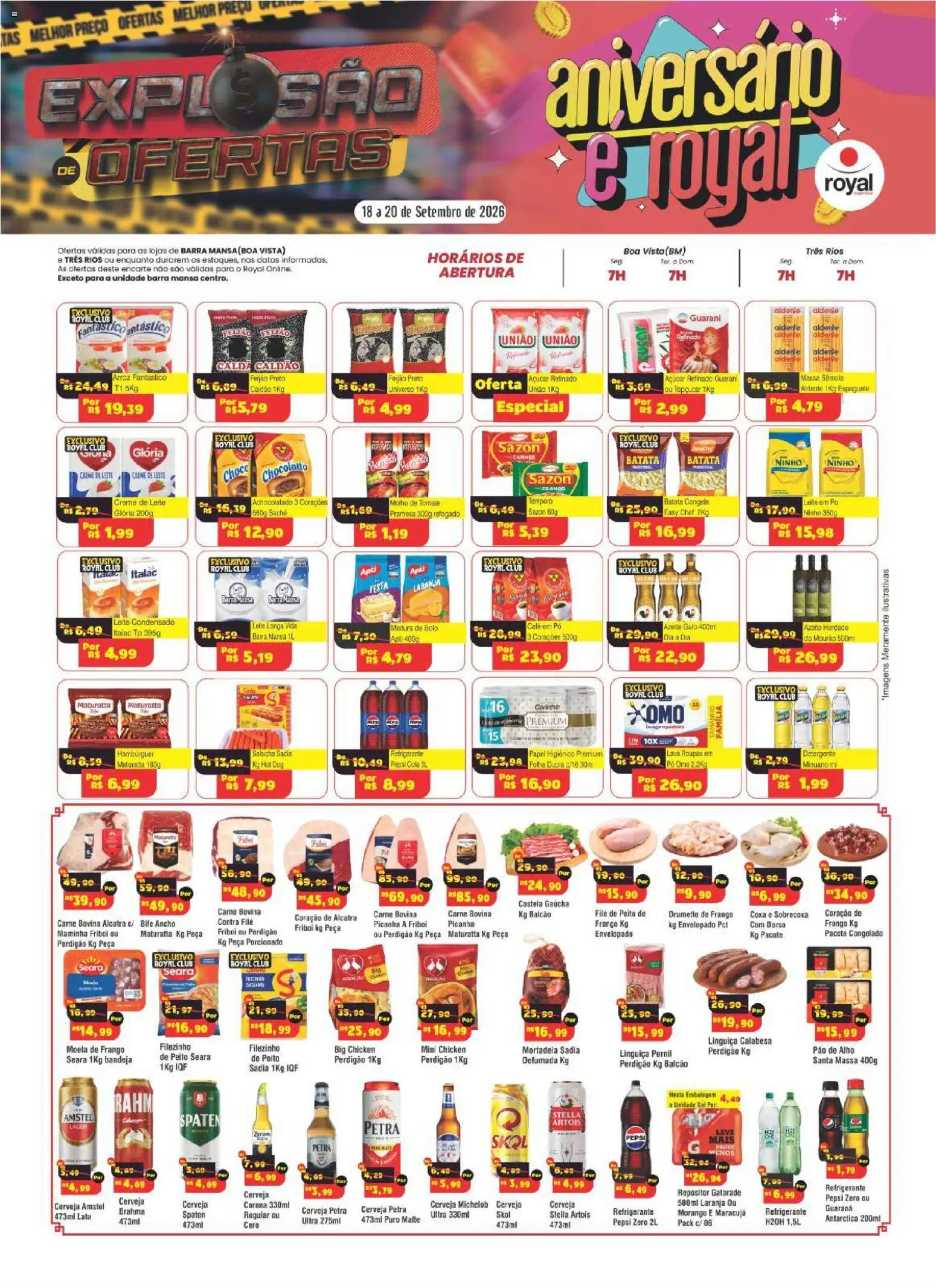 Royal Supermercados Folheto - válido de 18/09/2026 | Página: 1 | Produtos: Carne bovina, Achocolatado, Picanha, Leite condensado