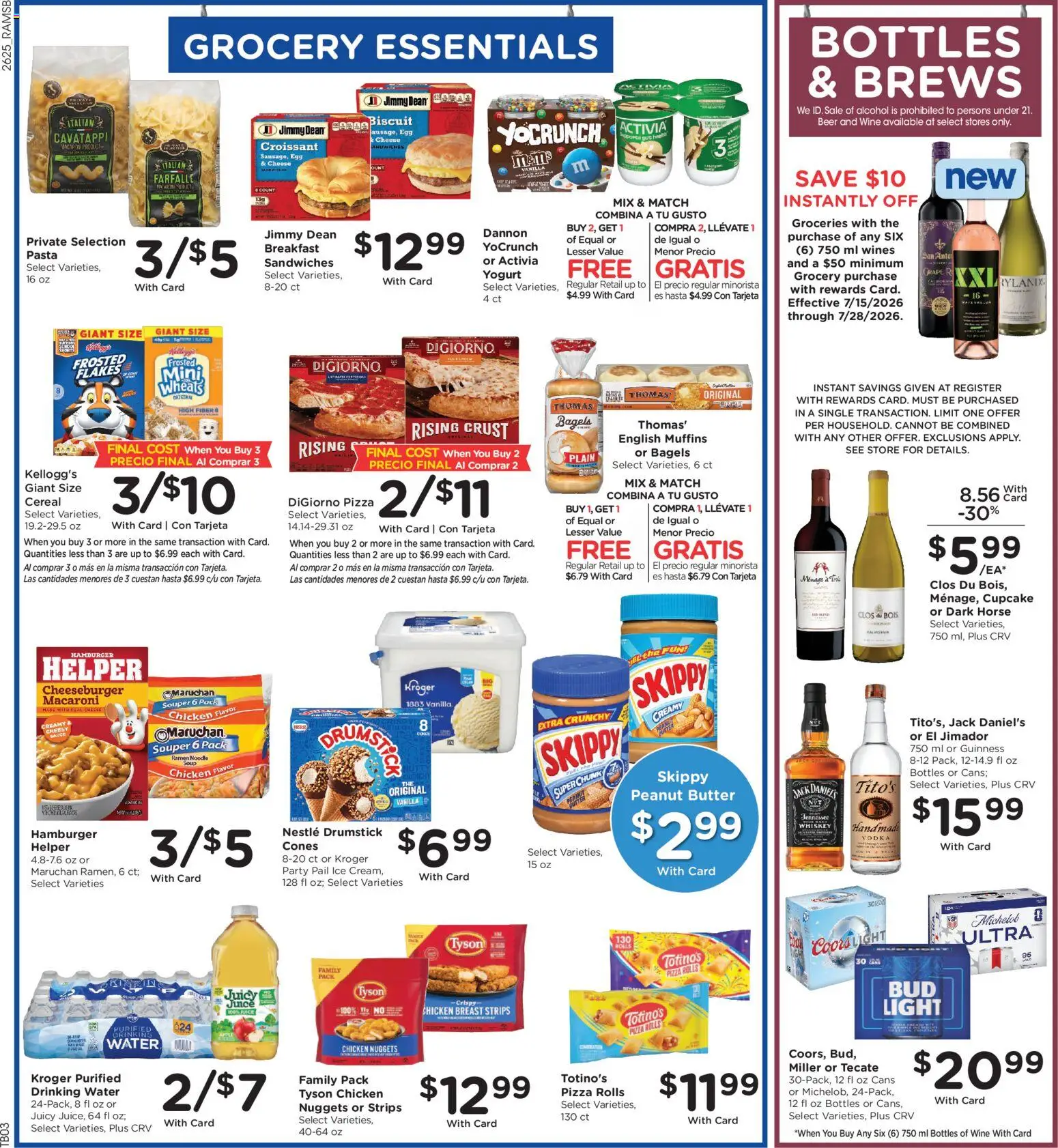Ralphs Weekly Ad - valid from 07/22/2026 | Page: 9 | Products: Wine, Beer, Vodka, Water