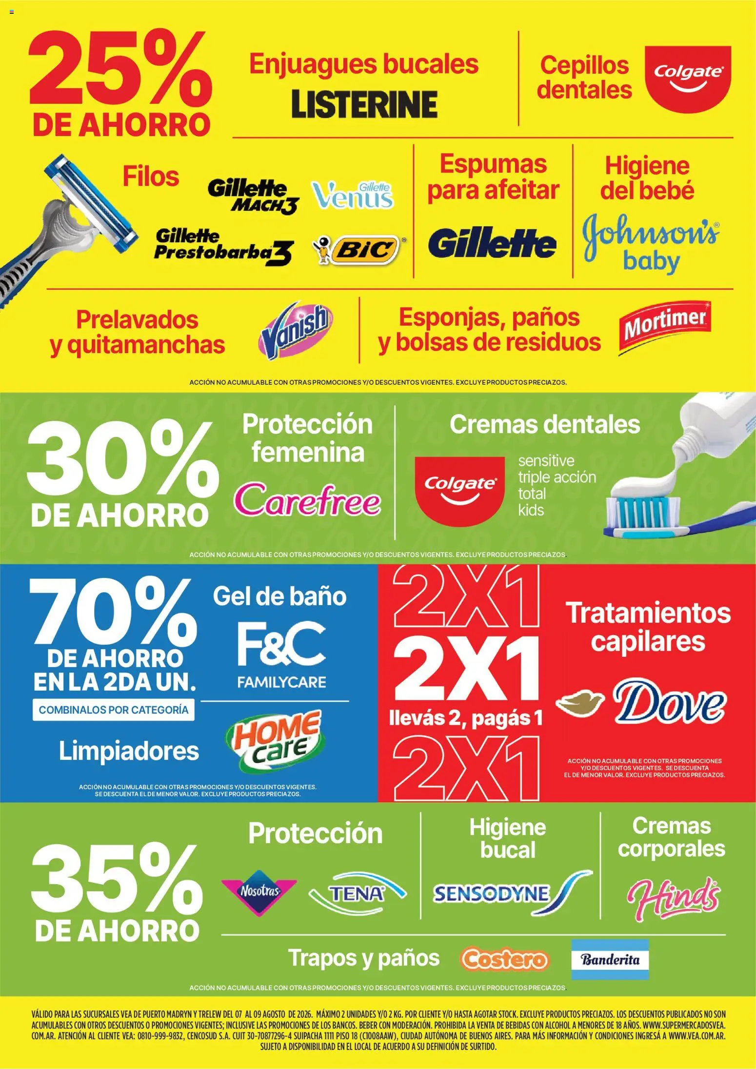 Vea - Volante fin de semana Chubut │ válido desde el 07/08/2026 | Página: 5 | Productos: Bebidas, Baño, Quitamanchas, Alcohol