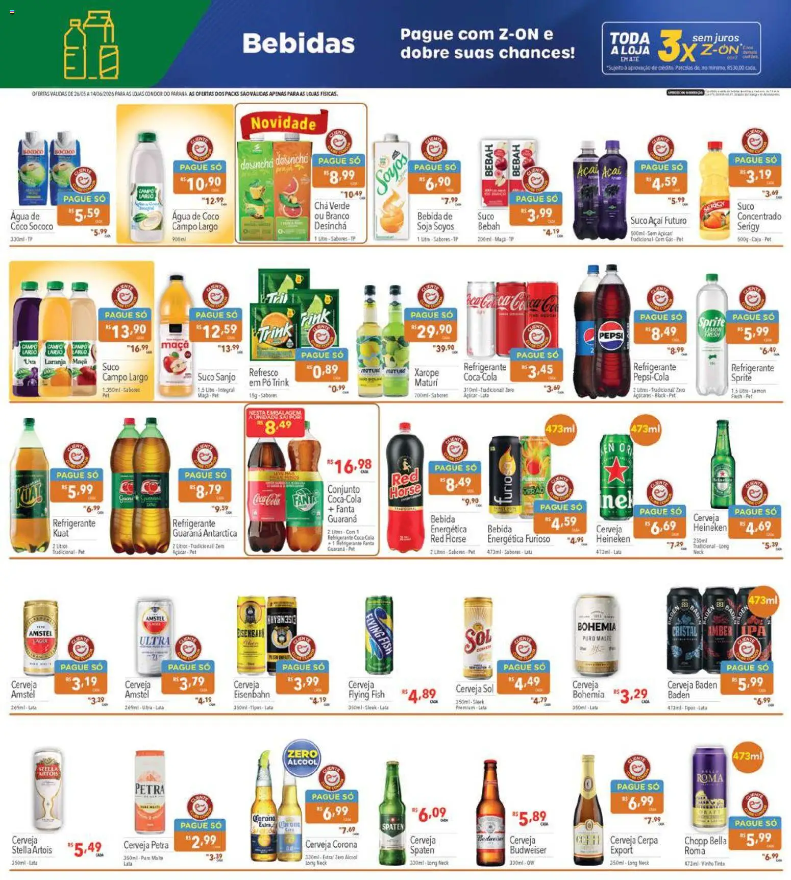 Supermercados Condor Folheto - válido de 26.05.2026 | Página: 19 | Produtos: Pó, Refresco, Eisenbahn, Açúcar