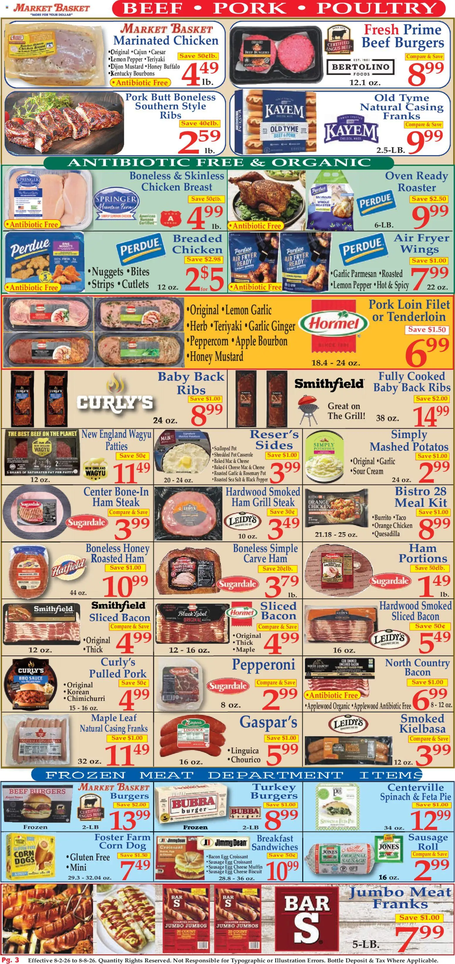 Market Basket Ad - valid from 08/02/2026 | Page: 3 | Products: Corn, Ginger, Basket, Salt
