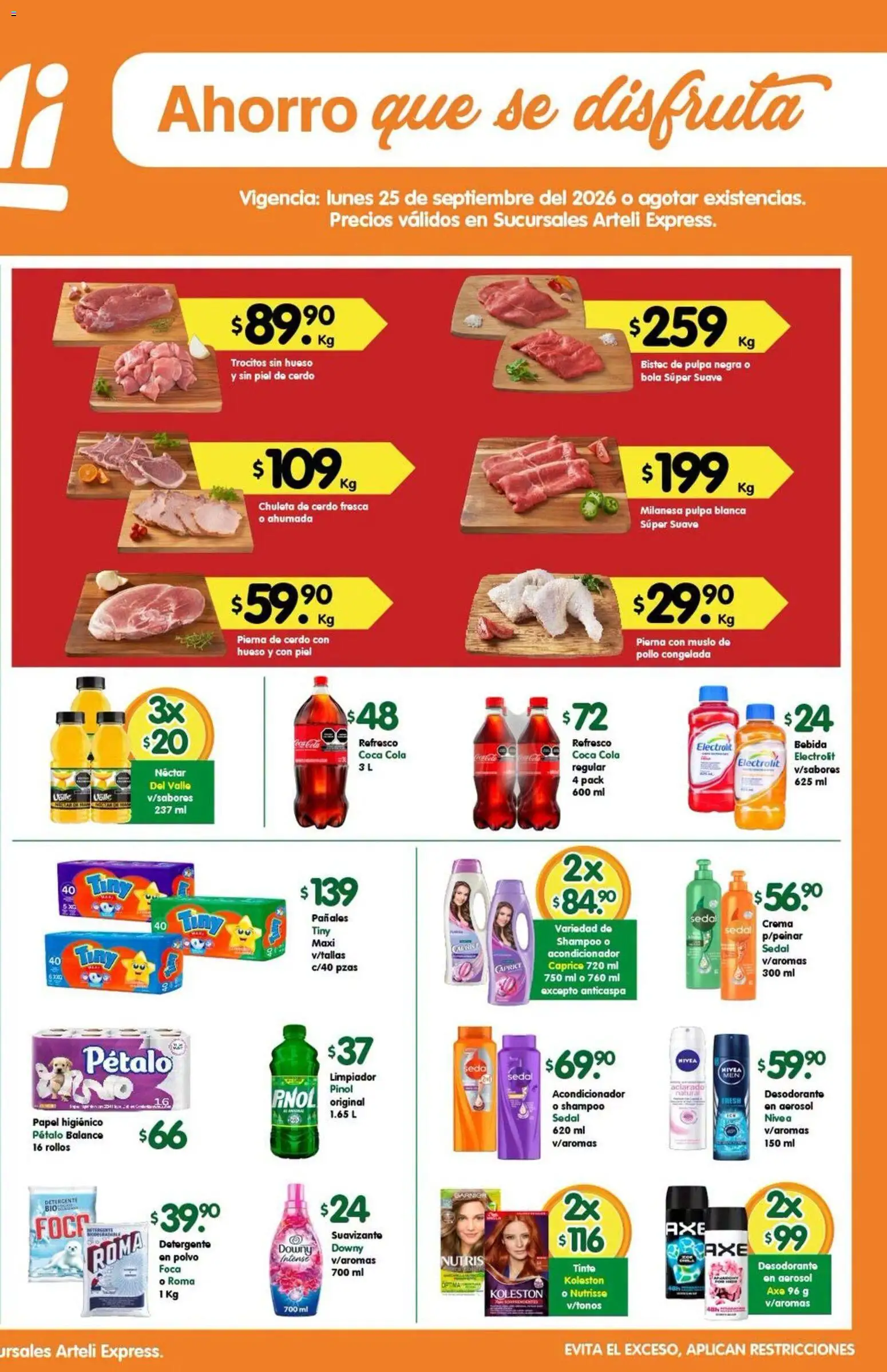 Nuevas ofertas de Arteli válidas en toda la República Mexicana desde el 25/09/2026. ¡Encuentra las mejores ofertas en Arteli folleto Express! | Página: 2 | Productos: Desodorante, Pollo, Suavizante, Shampoo