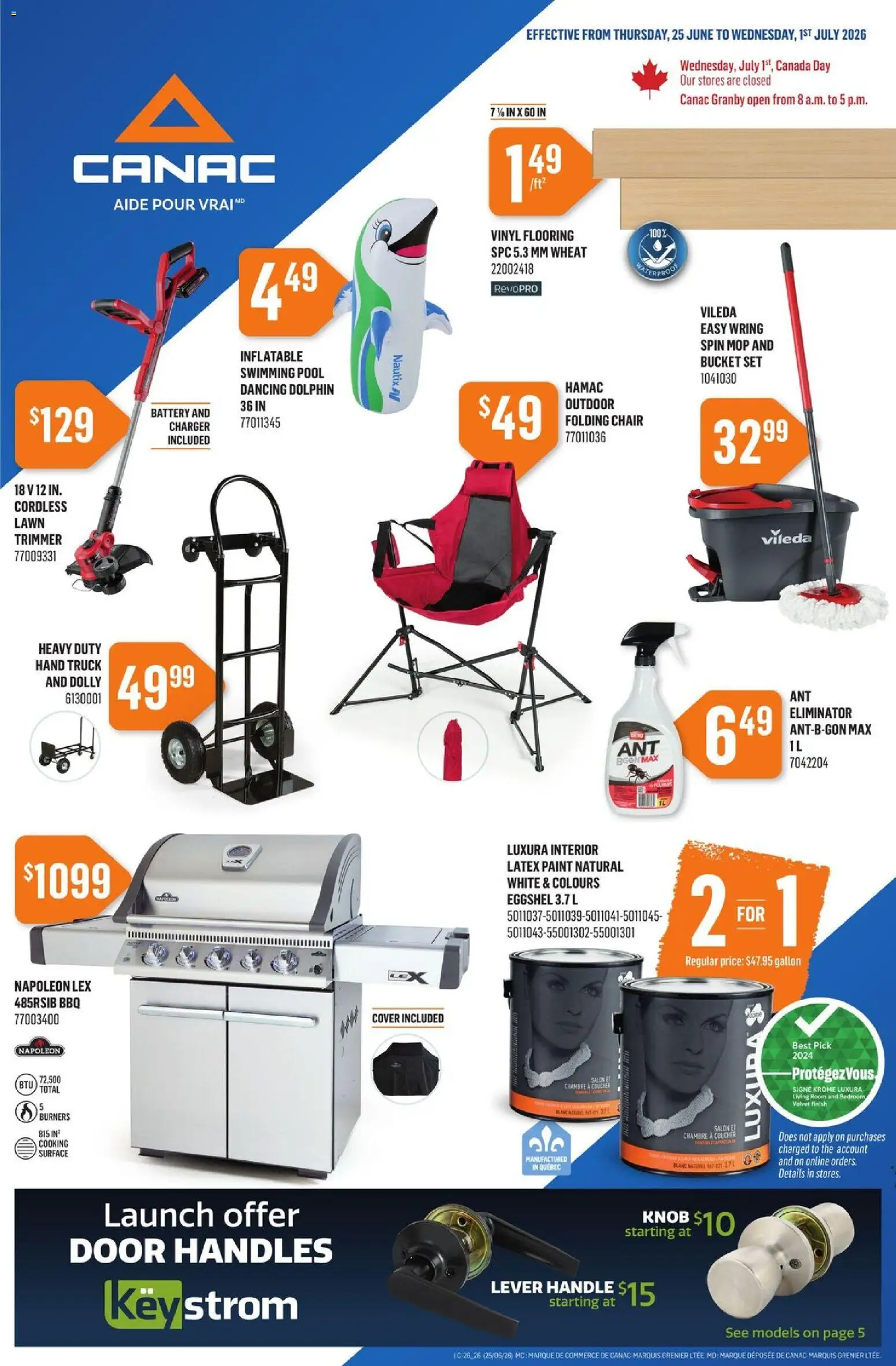 Canac flyer valid from Jun 25, 2026 | Page: 1 | Products: Chair, Battery