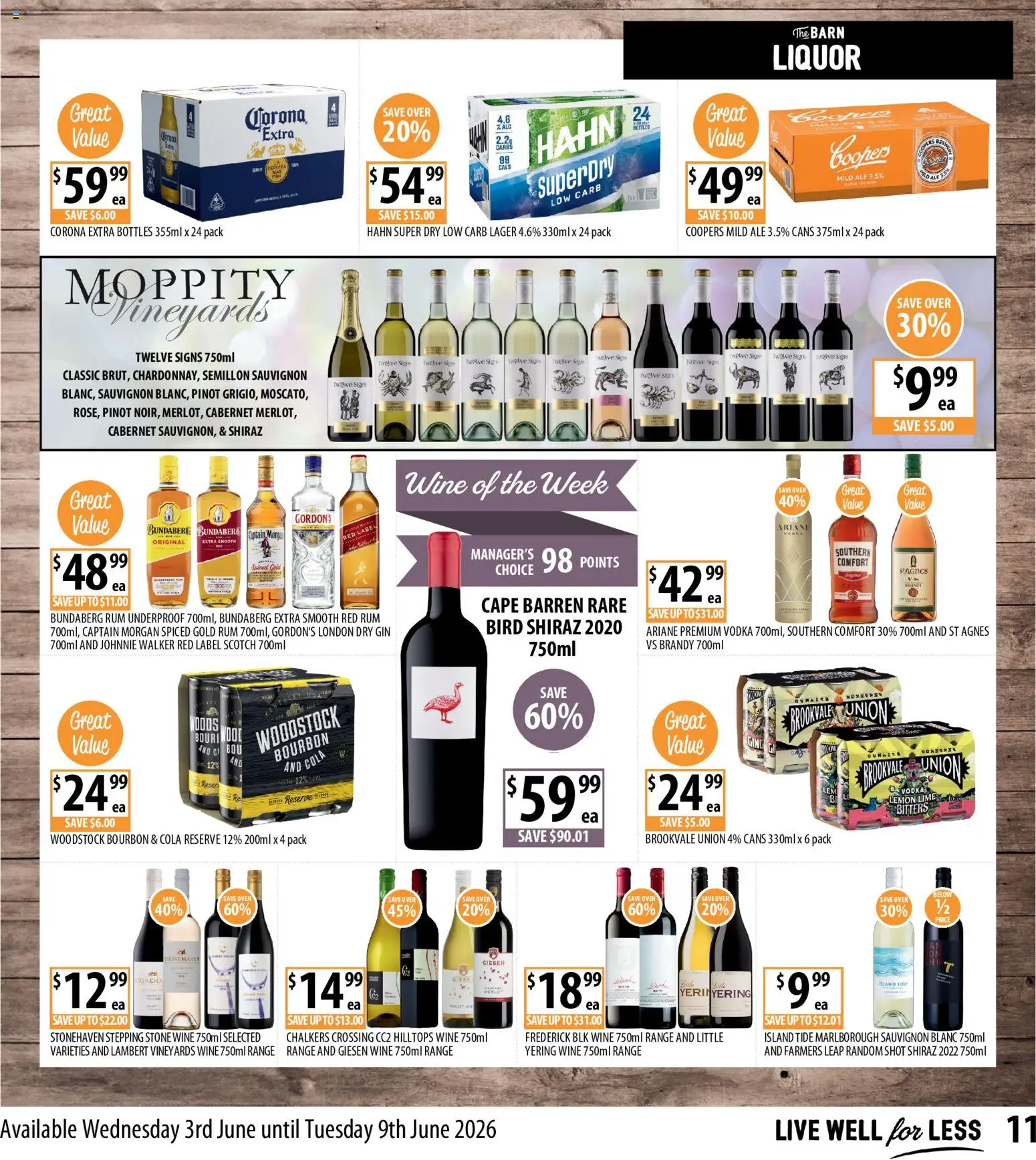 Supabarn catalogue - valid from 03.06.2026 | Page: 11 | Products: Bourbon, Vodka, Rum, Scotch