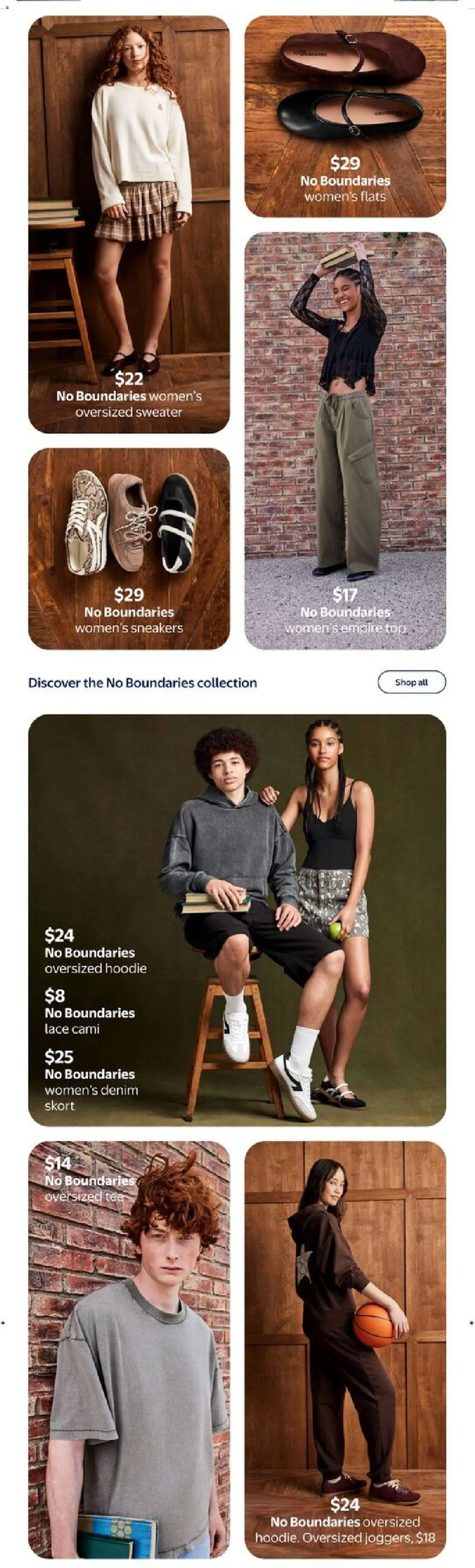 Walmart flyer valid from Jul 30, 2026 | Page: 25 | Products: Sneakers, T-shirt, Sweater, Hoodie