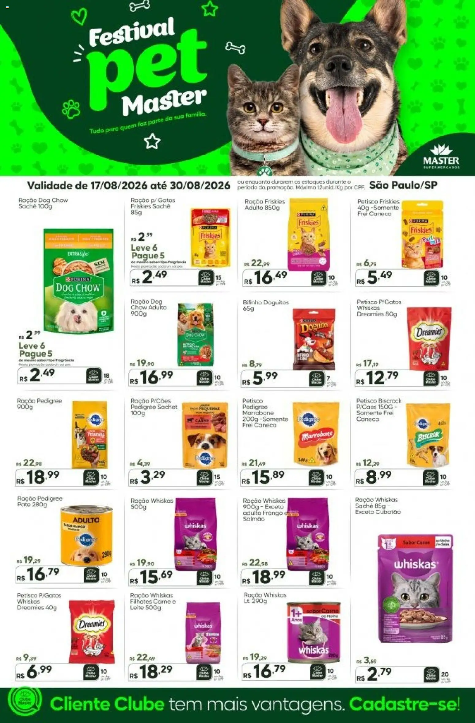 Master Folheto - válido de 17/08/2026 | Página: 1 | Produtos: Whisky, Caneca, Carne, Frango