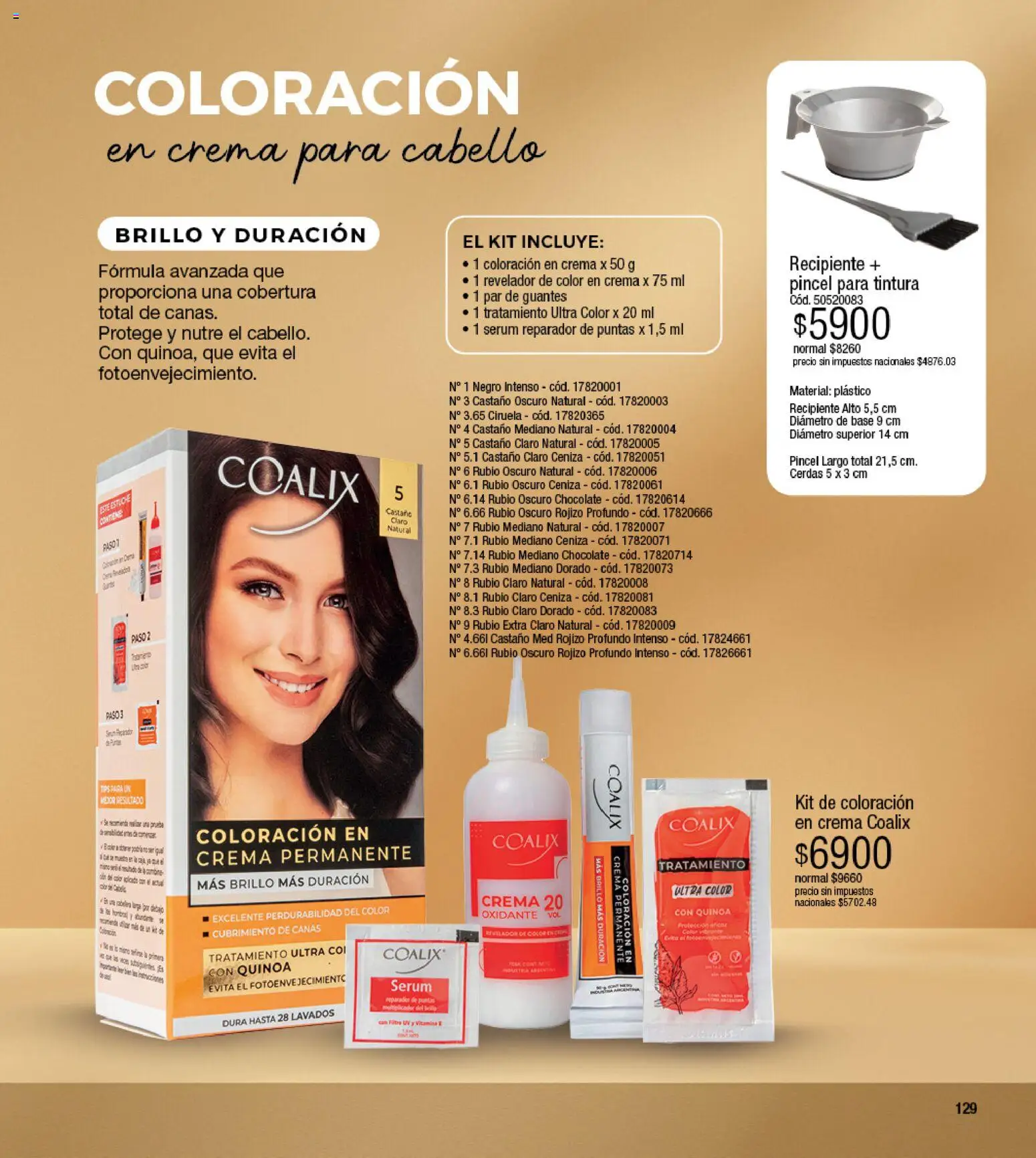 Millanel - Catálogo │ válido desde el 17/08/2026 | Página: 129 | Productos: Pincel, Tintura, Brillo, Chocolate