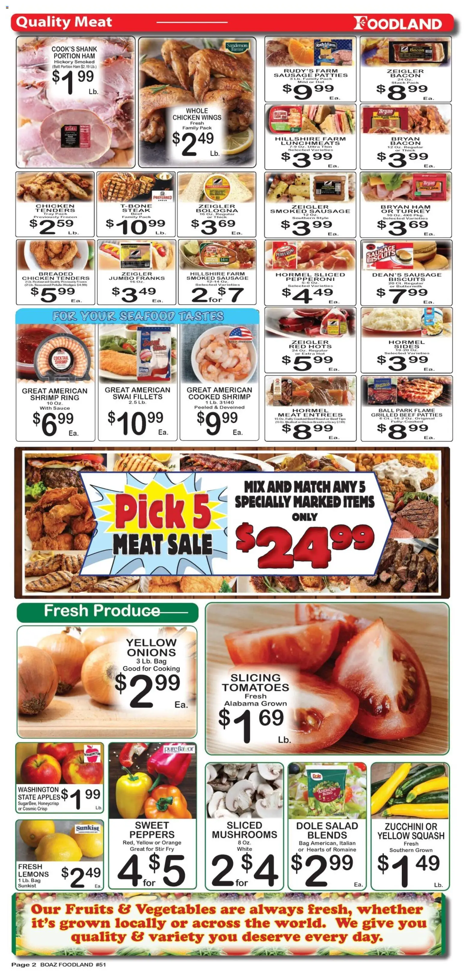 Foodland Weekly Ad - valid from 08/18/2026 | Page: 2 | Products: Zucchini, Chicken, Apples, Seafood