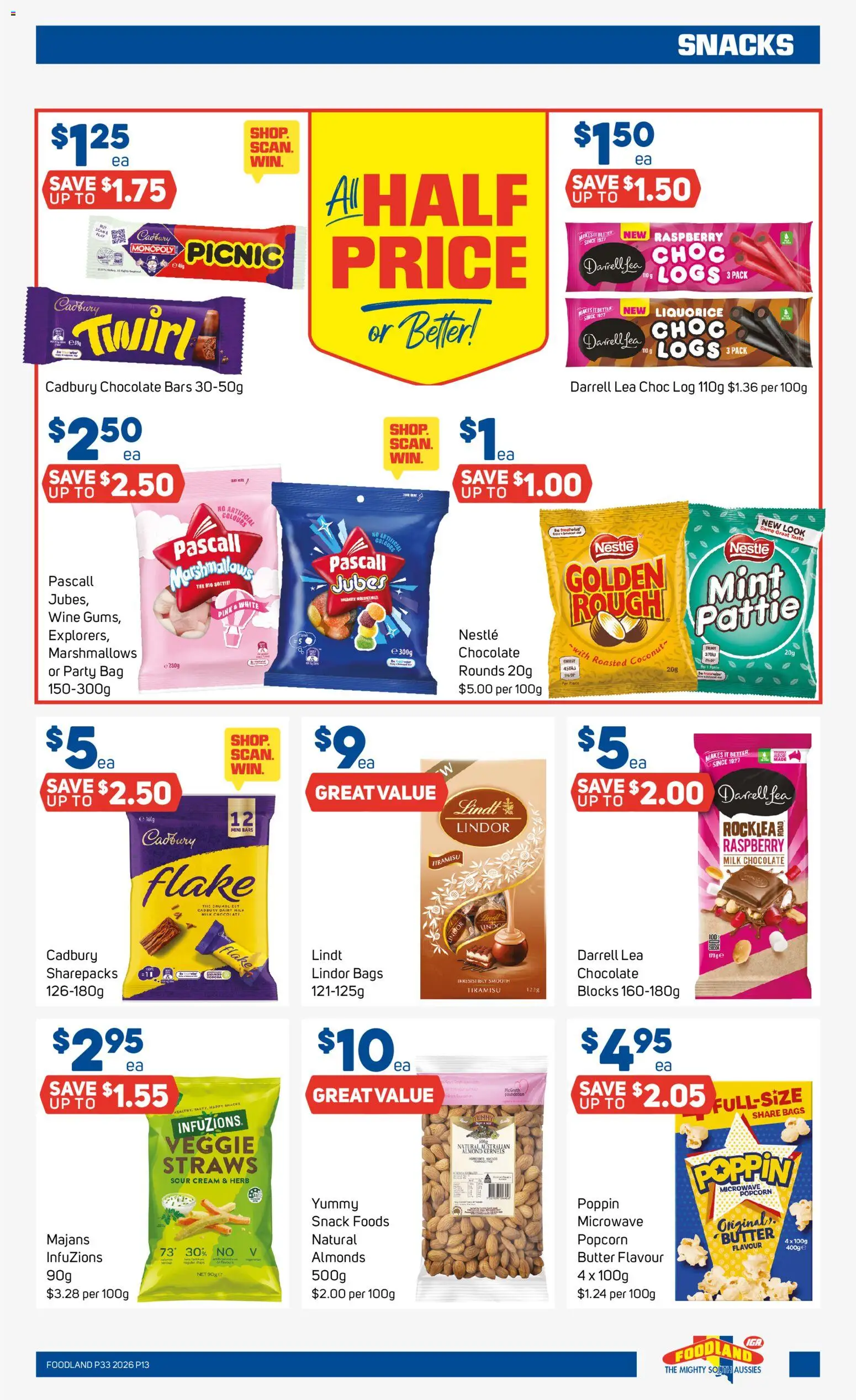 Foodland catalogue - valid from 12/08/2026 | Page: 13 | Products: Almonds, Snacks, Milk, Microwave