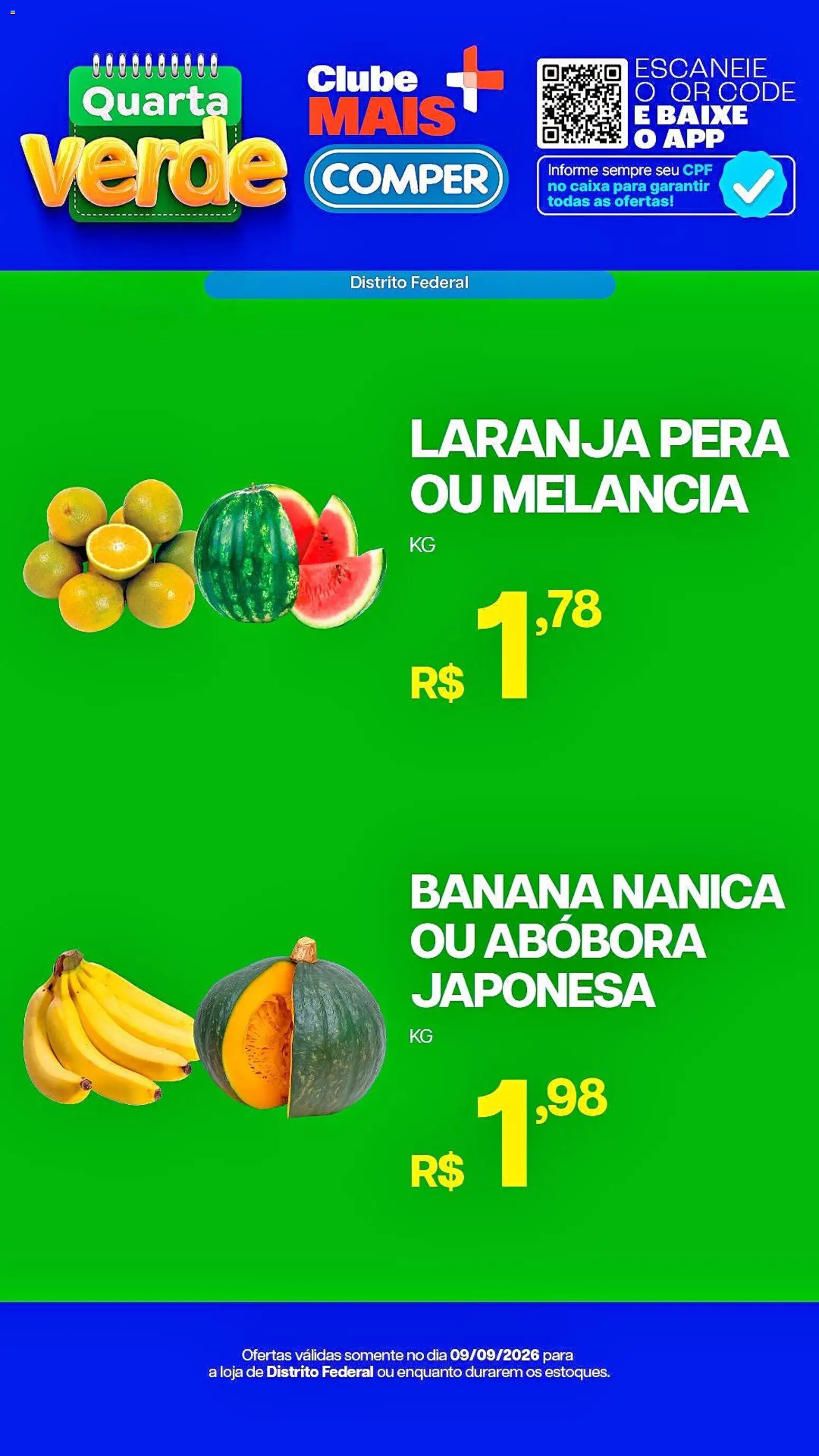 Comper Folheto - válido de 09/09/2026 | Página: 3 | Produtos: Melancia, Pera, Abóbora, Caixa