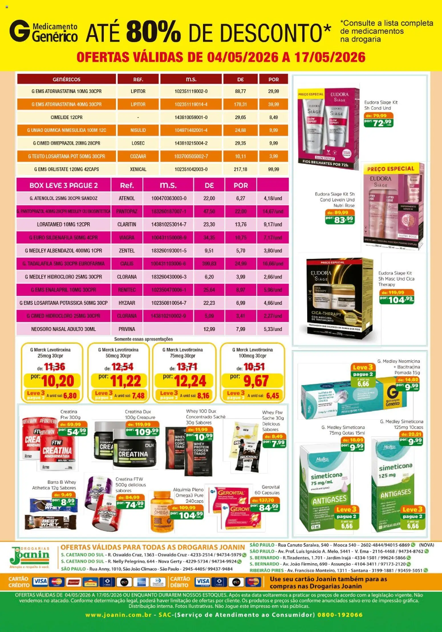 Supermercados Joanin Folheto - válido de 04.05.2026 | Página: 2 | Produtos: Creatina, Tesoura, Pomada, Sal