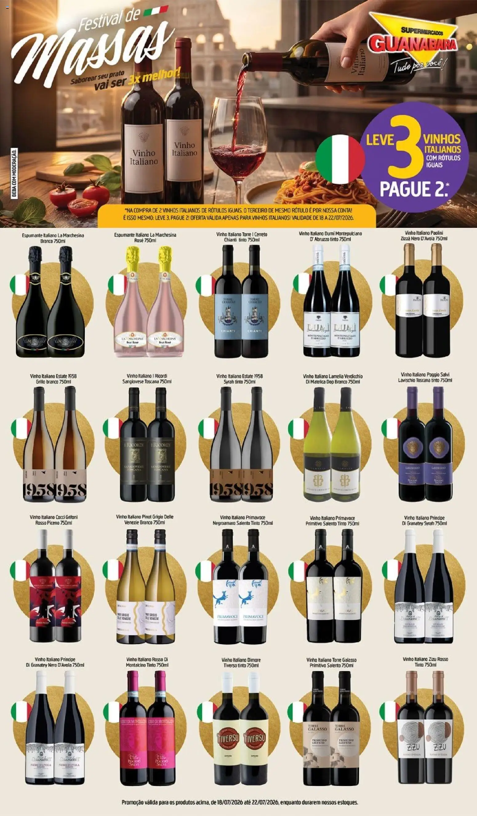 Supermercados Guanabara Folheto - válido de 18/07/2026 | Página: 14 | Produtos: Espumante, Vinho