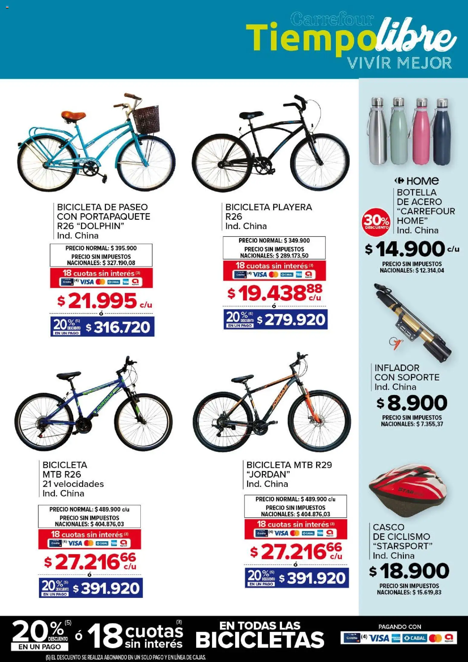 Carrefour - Tiempo Libre │ válido desde el 18/09/2026 | Página: 15 | Productos: Botella, Inflador