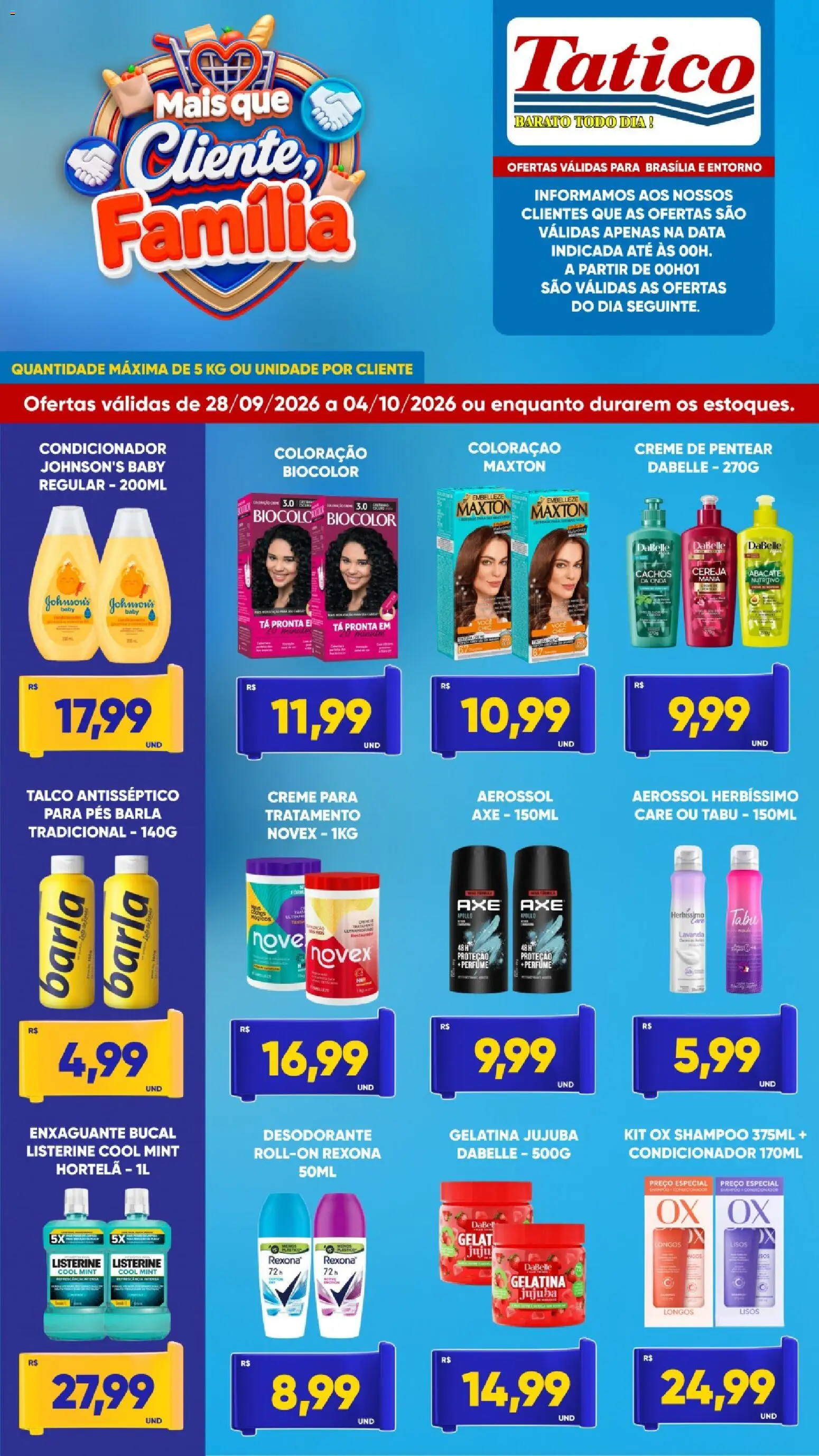 Tatico Folheto - válido de 28/09/2026 | Página: 6 | Produtos: Shampoo, Hortelã, Condicionador, Listerine