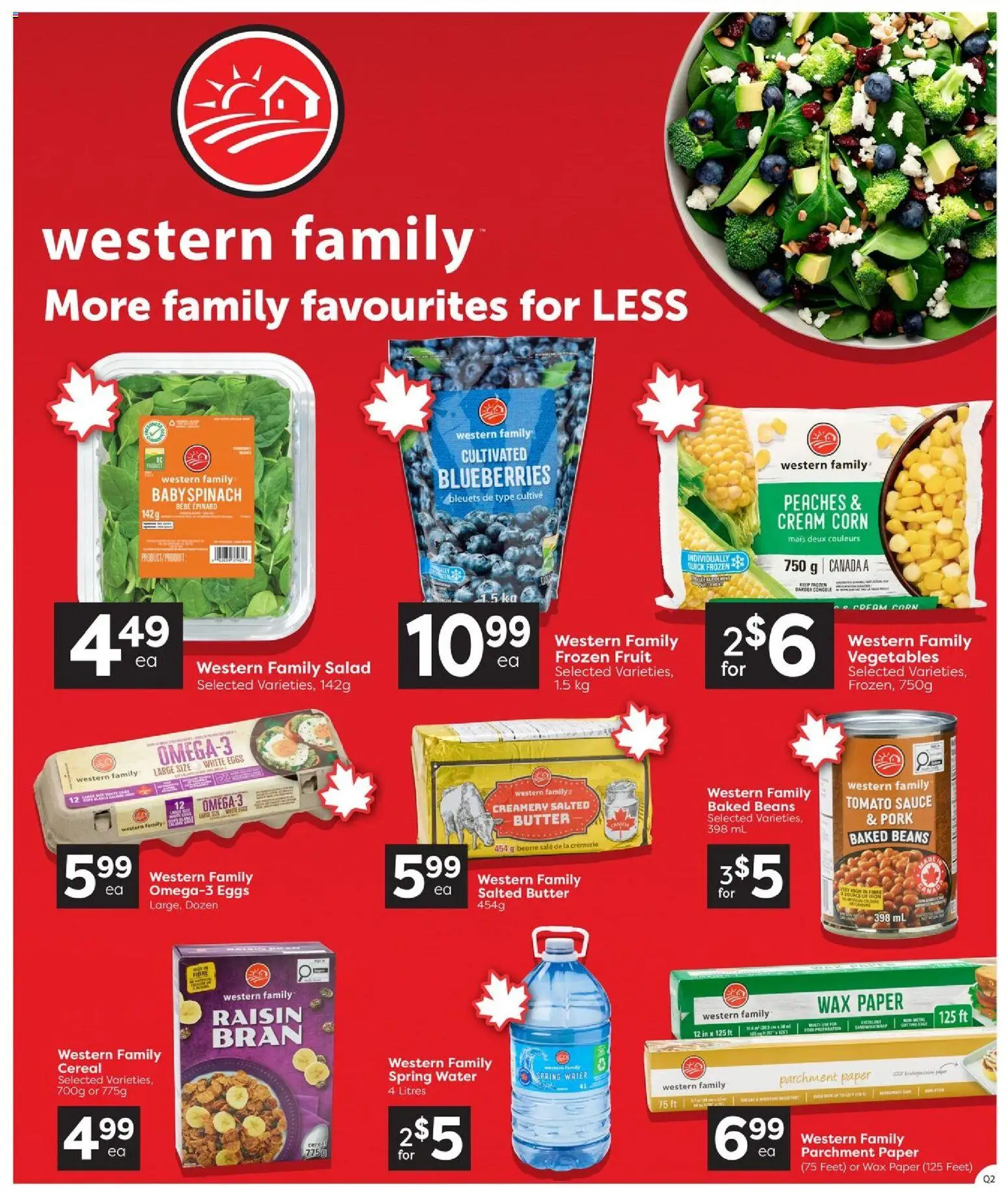 Quality Foods flyer valid from Sep 24, 2026 | Page: 15 | Products: Cream, Salad, Blueberries, Spinach