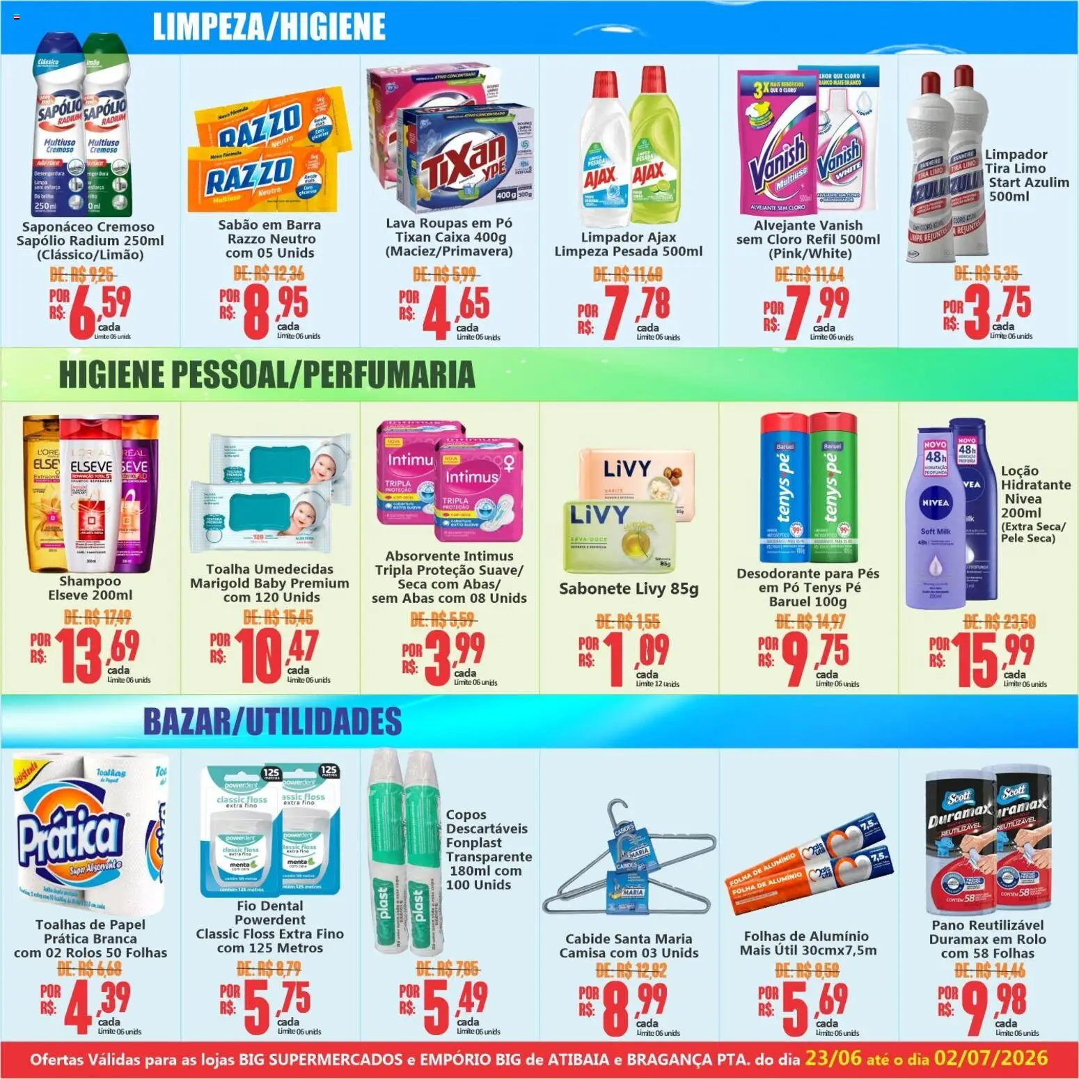 Big Supermercados Folheto - válido de 23/06/2026 | Página: 5 | Produtos: Pó, Rolo, Desodorante, Caixa