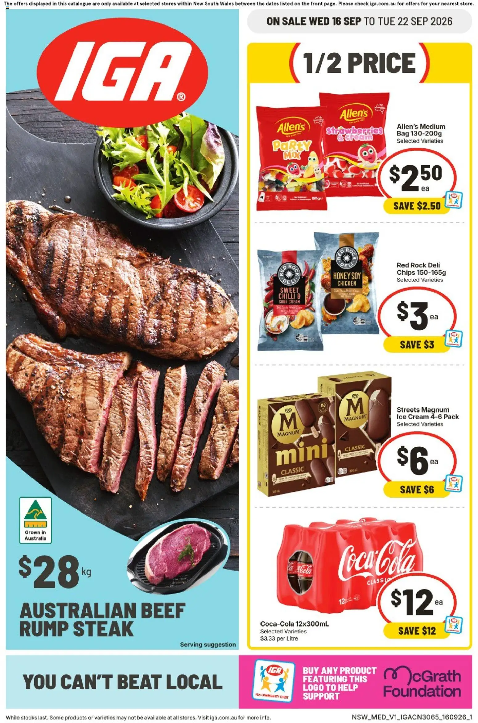 IGA catalogue - valid from 16/09/2026 | Page: 1 | Products: Chicken, Cream, Chilli, Foundation