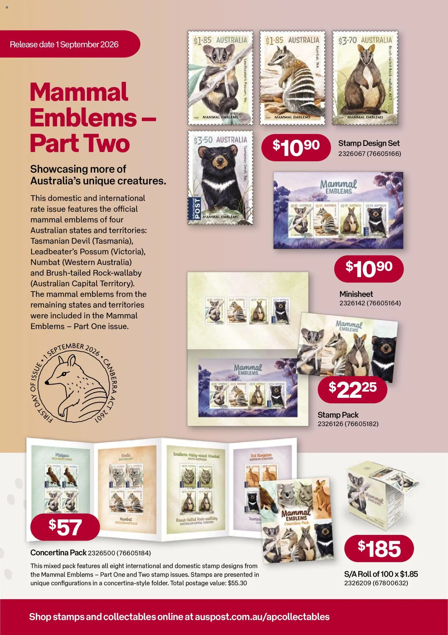 Australia Post catalogue - valid from 01/09/2026 | Page: 4 | Products: Date, Domestic