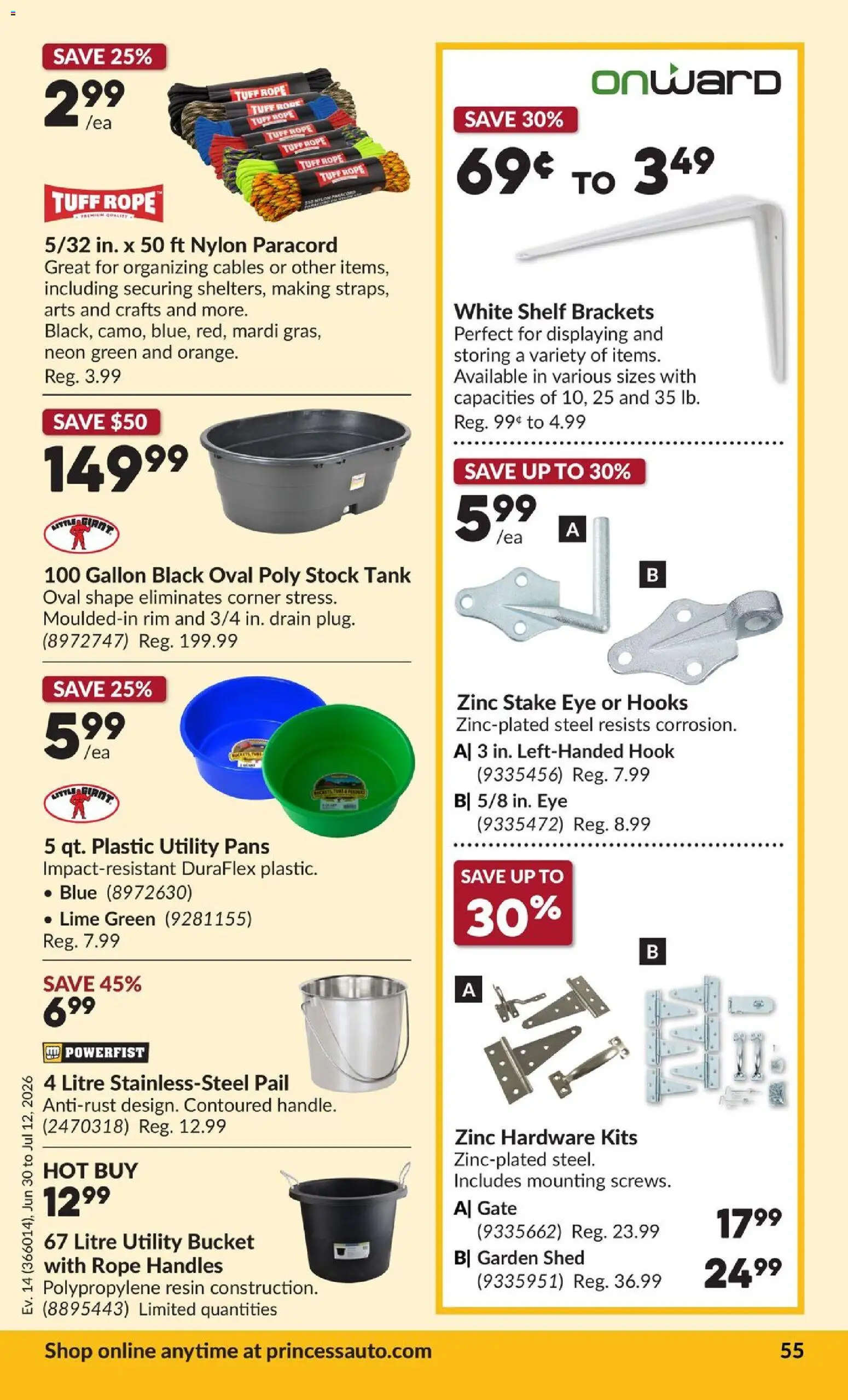 Princess Auto flyer valid from Jun 30, 2026 | Page: 60 | Products: Shelf