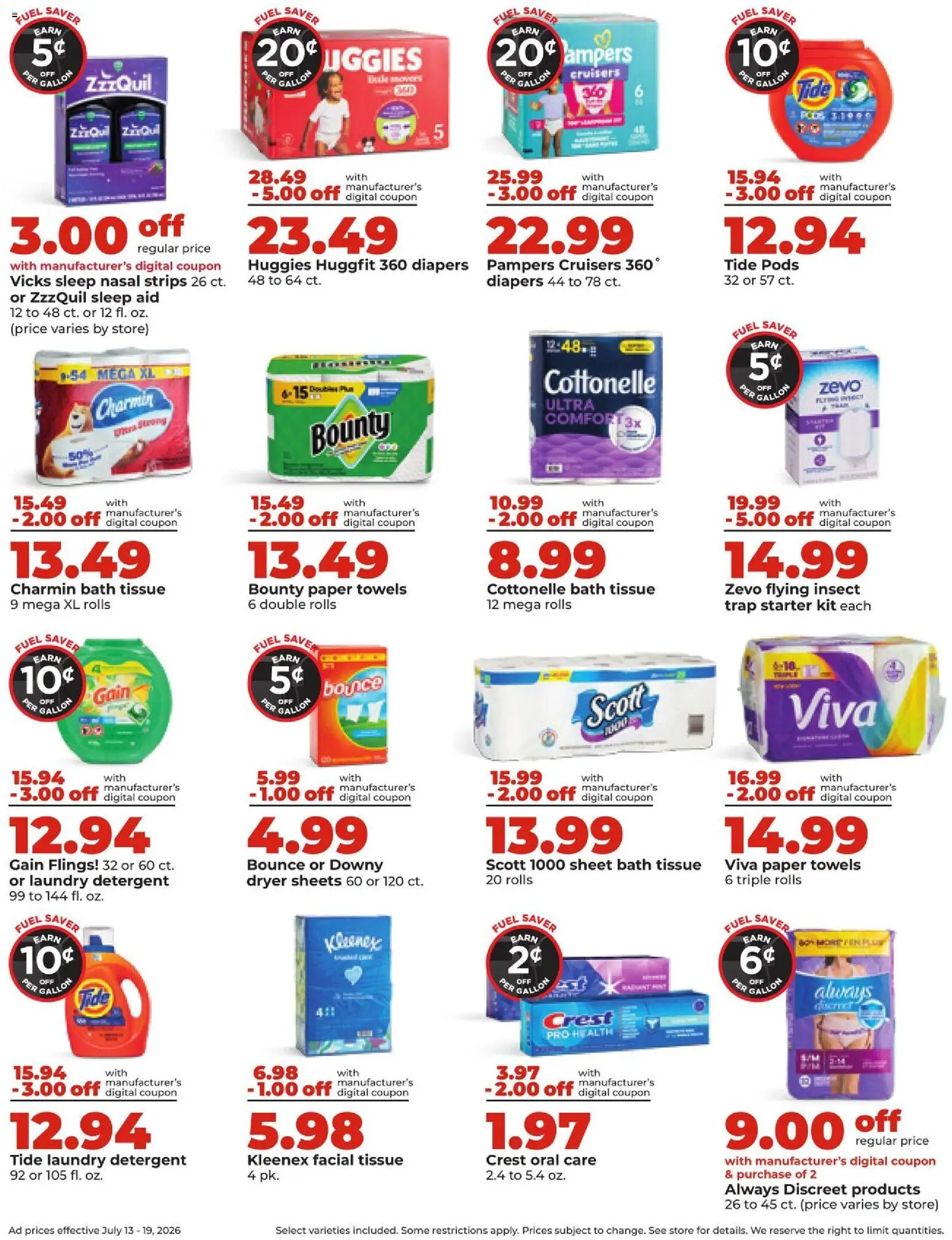 HyVee Weekly Ad - valid from 07/13/2026 | Page: 8 | Products: Bath, Detergent, Starter, Dryer