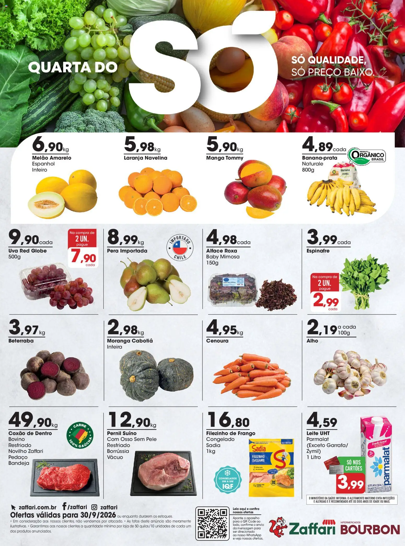 Zaffari Folheto - válido de 30/09/2026 | Página: 1 | Produtos: Moranga, Beterraba, Cenoura, Bandeja