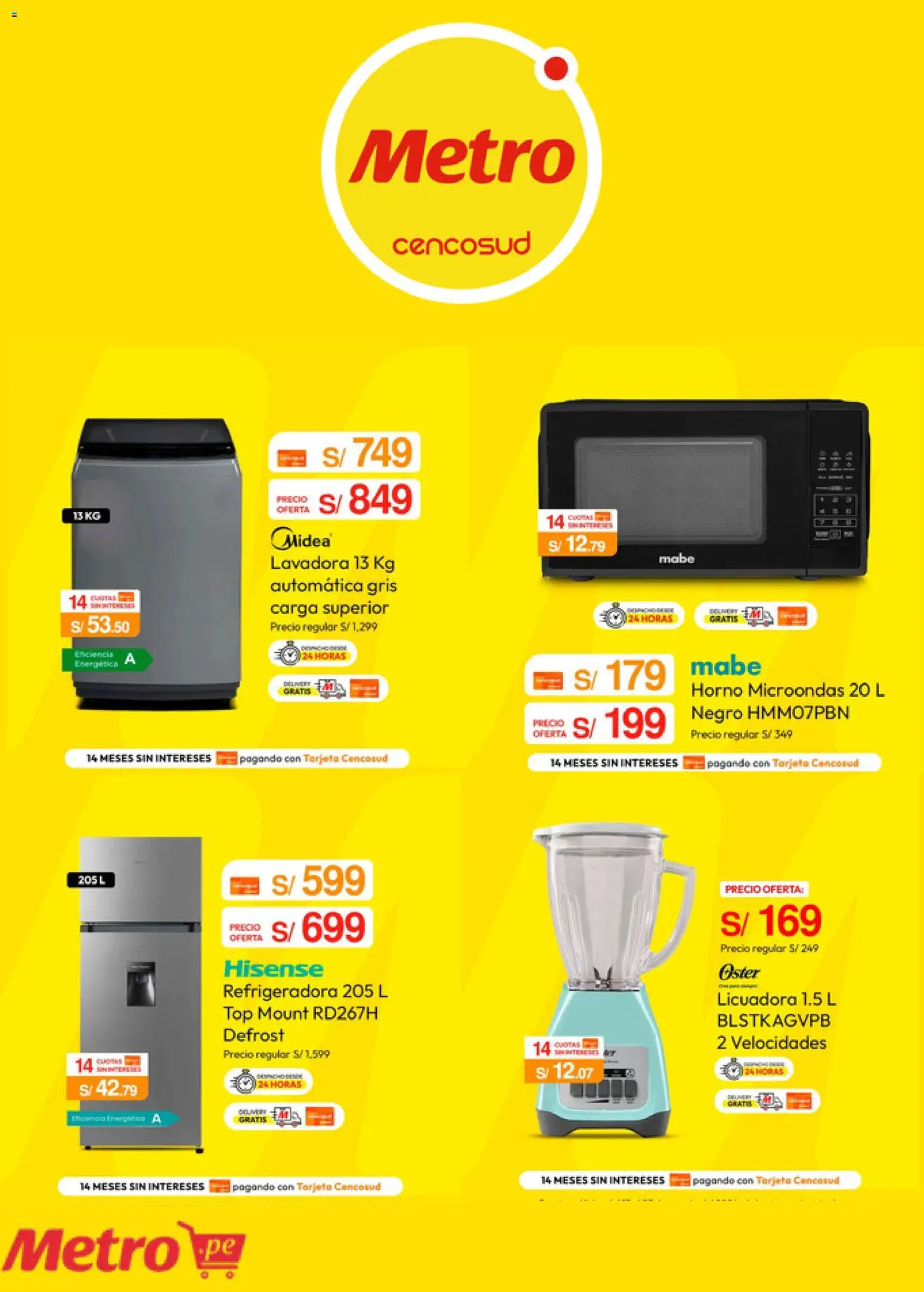 Catálogo Metro válido desde 17/08/2026 | Página: 5 | Productos: Horno, Horno microondas, Microondas, Licuadora