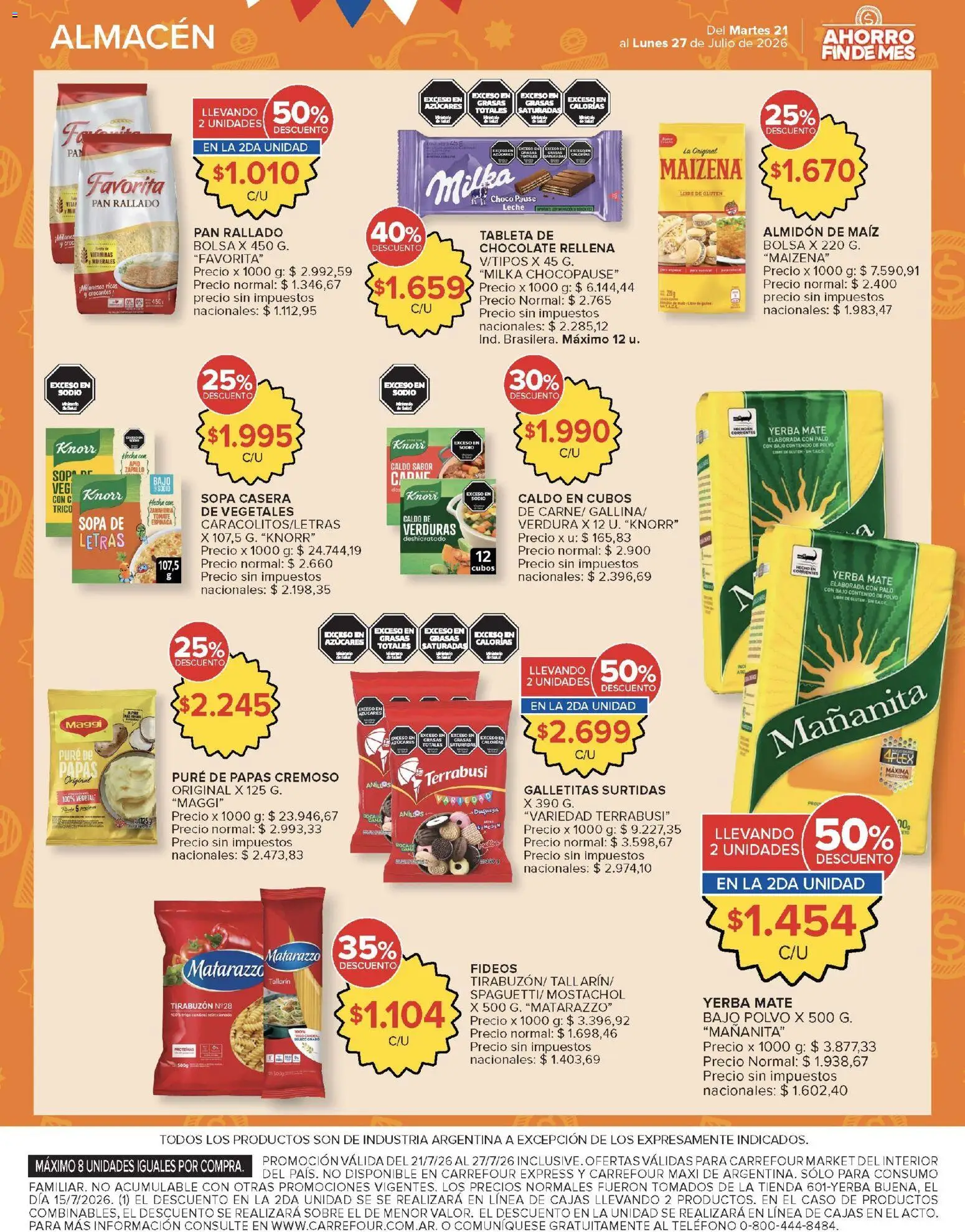 Carrefour Market catálogo │ válido desde el 21/07/2026 | Página: 6 | Productos: Mate, Sobre, Zapallo, Apio