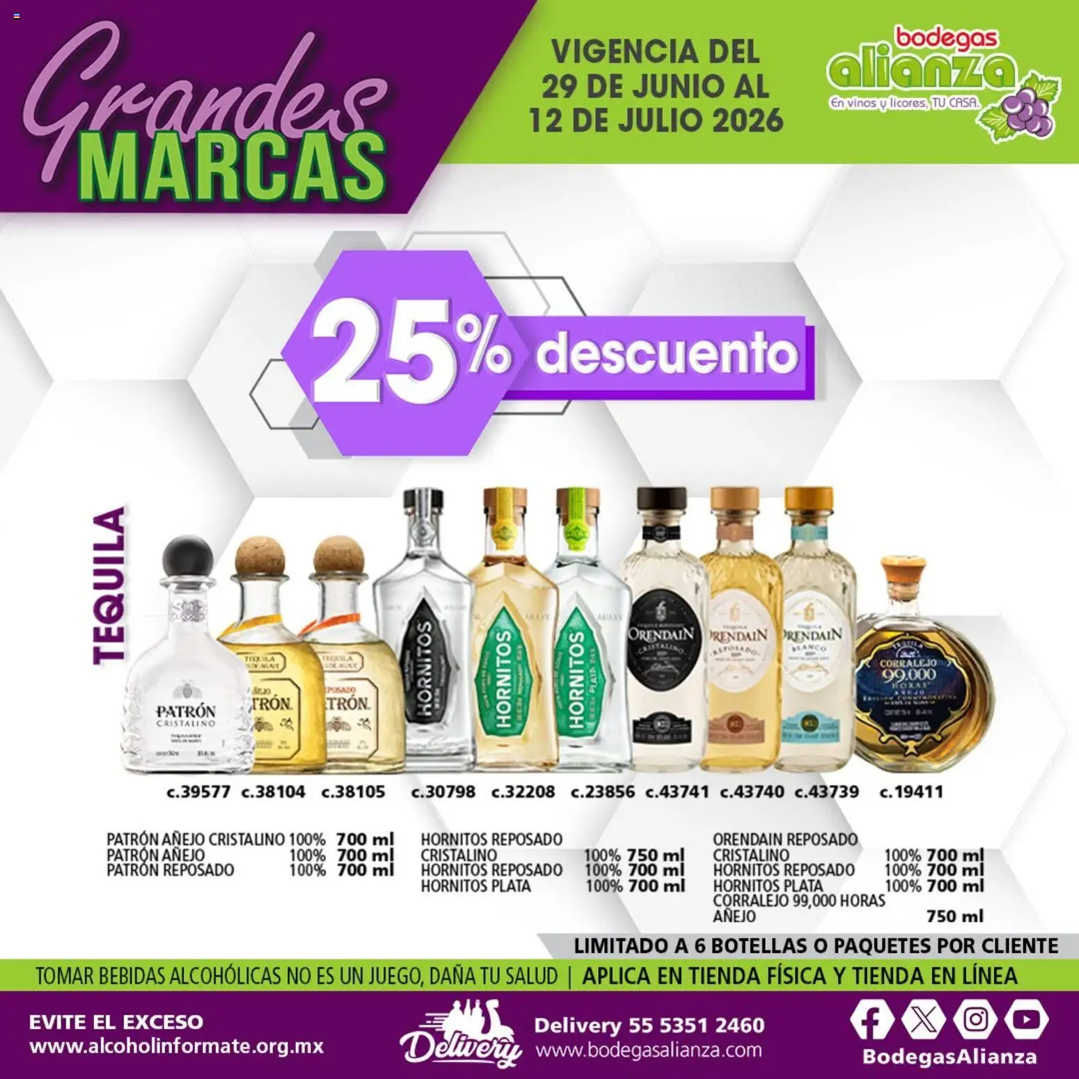 Nuevas ofertas de Bodegas Alianza válidas en toda la República Mexicana desde el 29/06/2026. ¡Encuentra las mejores ofertas en Bodegas Alianza catálogo Grandes Marcas! | Página: 4 | Productos: Tequila