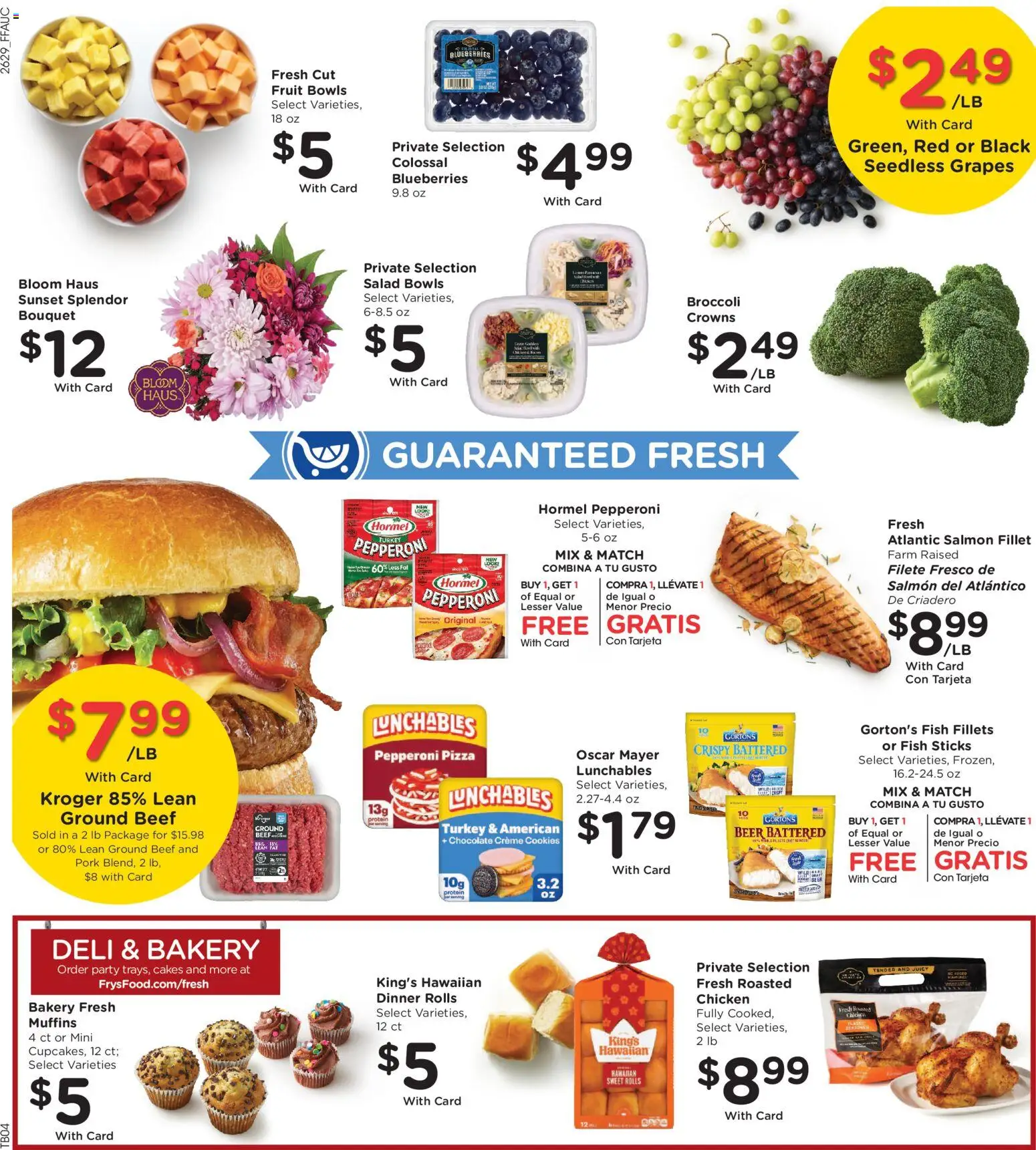 Fry's Food Weekly Ad - valid from 08/19/2026 | Page: 11 | Products: Beef, Blueberries, Seedless grapes, Salmon fillet