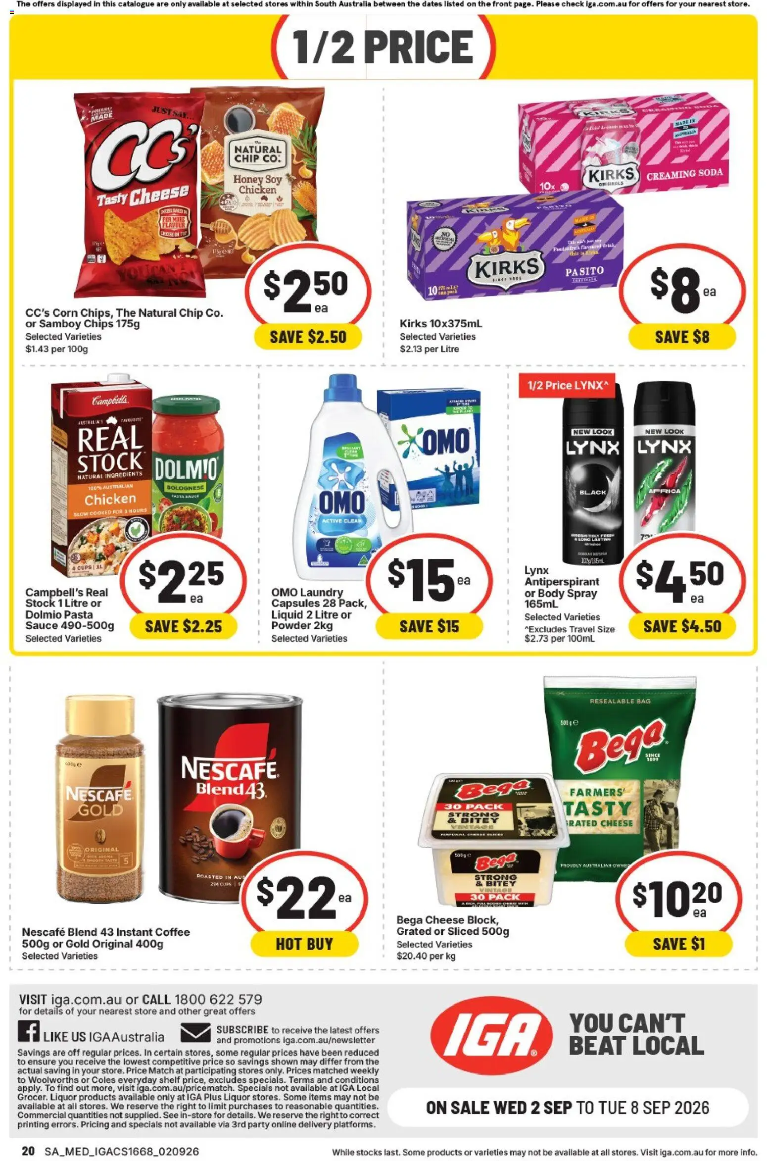 IGA catalogue - valid from 02/09/2026 | Page: 2 | Products: Powder, Cheese, Honey, Pasta