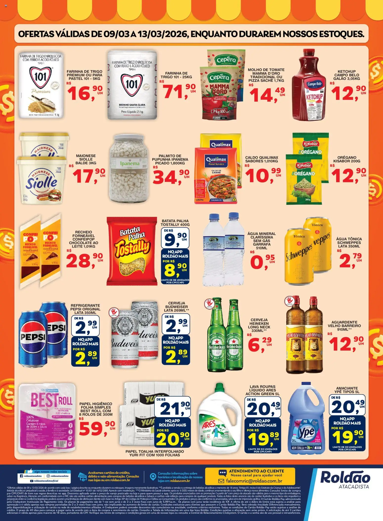 Roldão Folheto - válido de 09.03.2026 | Página: 2 | Produtos: Pupunha, Palmito, Gin, Água mineral