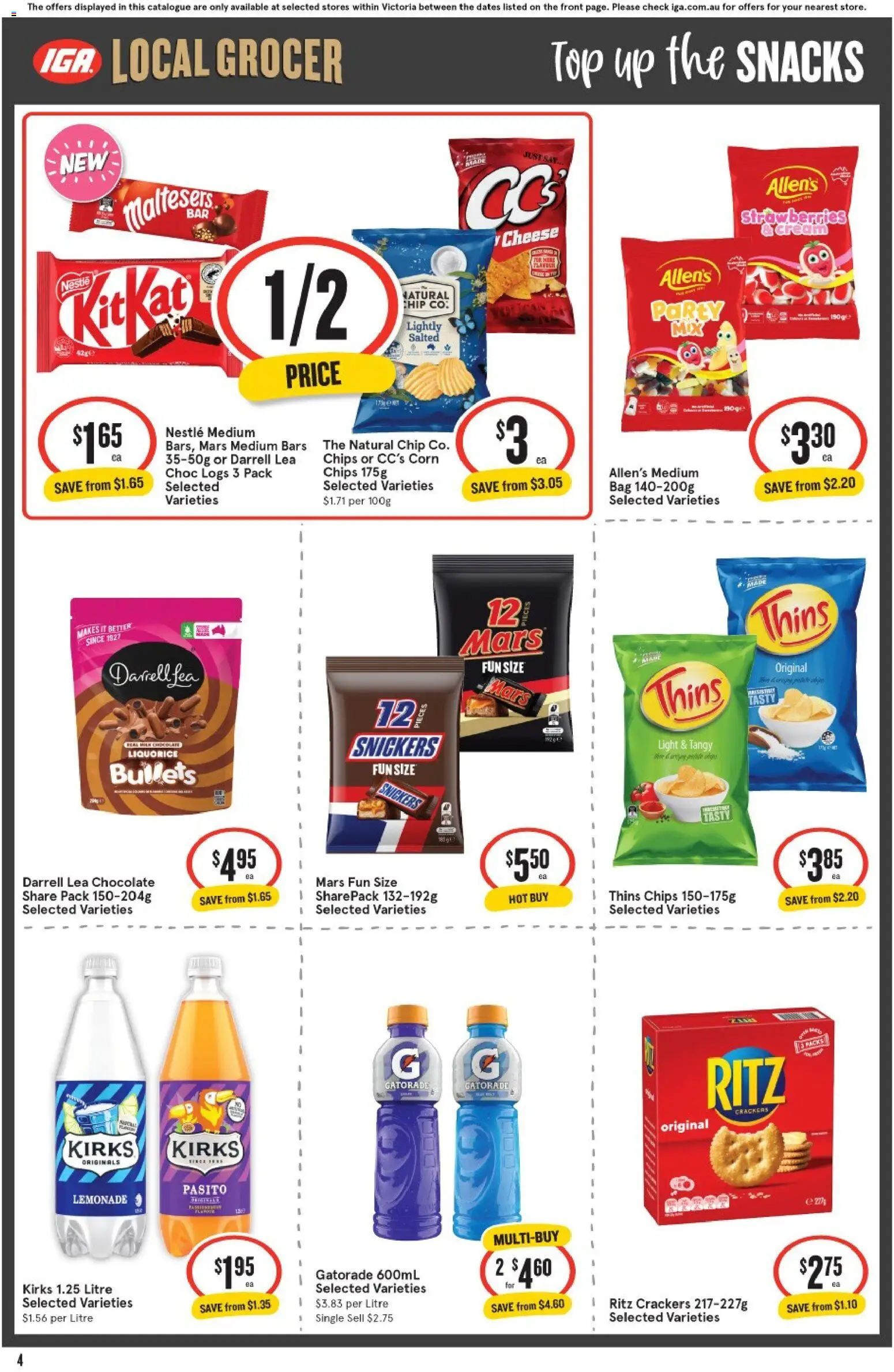 IGA catalogue - valid from 08/07/2026 | Page: 5 | Products: Light, Chocolate, Chips, Bag
