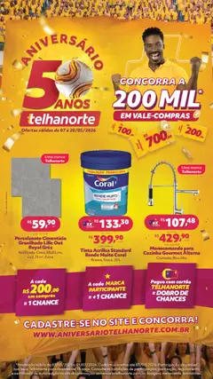Telhanorte - Ofertas atuais - Pré-Visualização do folheto da loja Telhanorte, válido de 07.05.2025