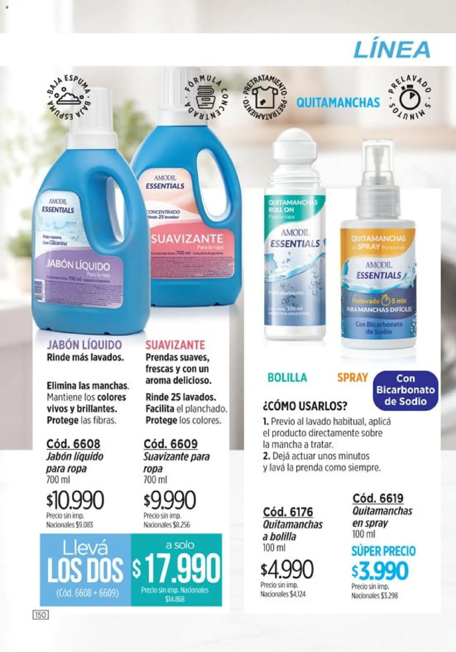 Catálogo Amodil Campaña 14 │ válido desde el 07/08/2026 | Página: 150 | Productos: Jabón líquido, Jabón, Quitamanchas, Suavizante
