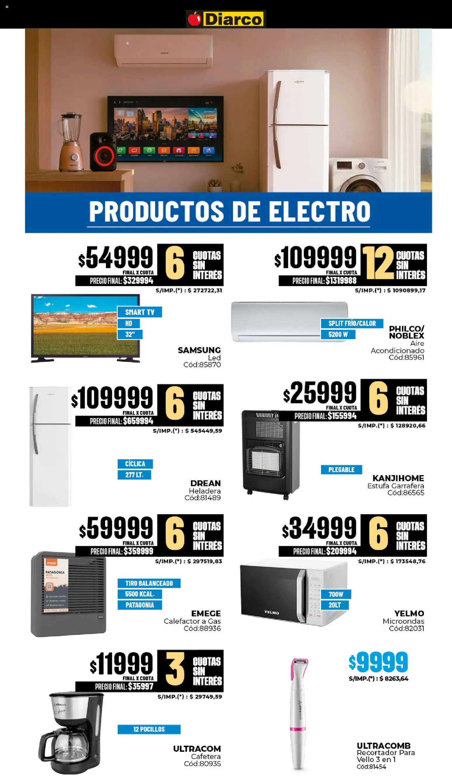 Diarco ofertas │ válido desde el 18.05.2026 | Página: 19 | Productos: Aire acondicionado, Cafetera, Heladera, Microondas